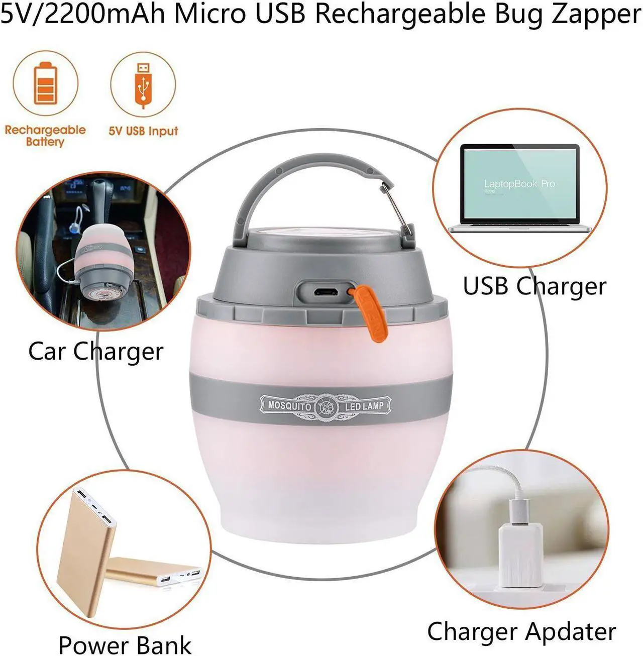 Alt view image 5 of 7 - [Newest Version] Bug Zapper 2 In 1 Night LED Light Bulb Lamp & Mosquito Zapper Repellent| Waterproof,Compact, 2200mAh Rechargeable & Portable| For Indoor & Outdoors, Home & Traveling