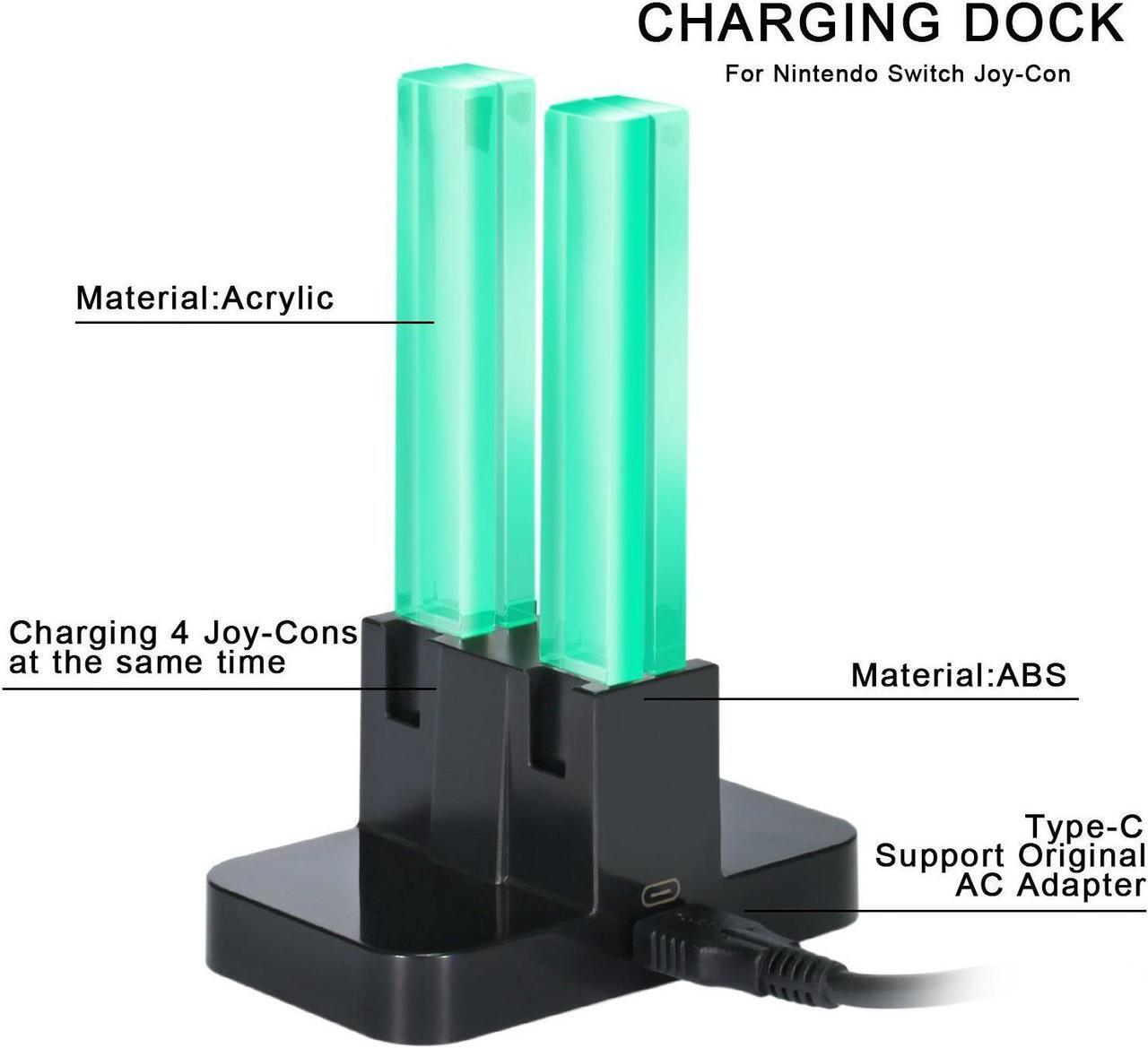 Alt view image 5 of 7 - Nintendo Switch Joy-Con Charging Dock 4 in 1 Joy-Con Charger Station for Nintendo Switch Controller with Individual LEDs indication