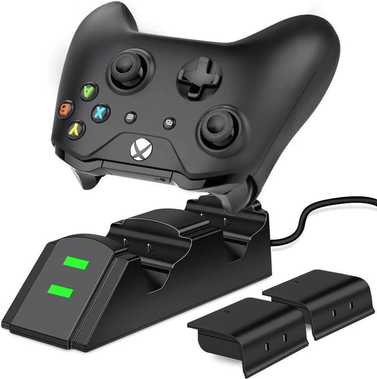 Main image of Xbox One Controller Dual Charger Dual Xbox One / One S / One X / Xbox Elite Controller Charger Charging Station Dock with 2 x 600 mAh Rechargeable Battery Packs