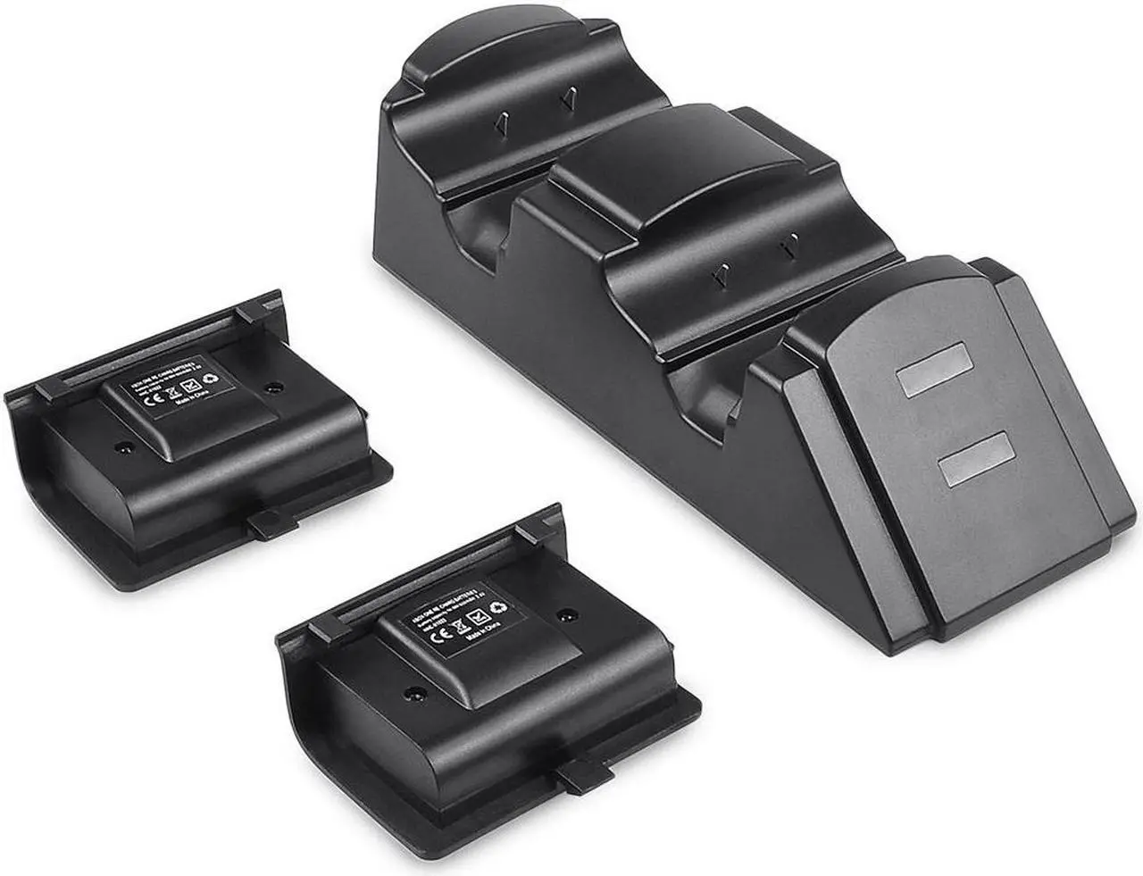 Alt view image 3 of 5 - Xbox One Controller Dual Charger Dual Xbox One / One S / One X / Xbox Elite Controller Charger Charging Station Dock with 2 x 600 mAh Rechargeable Battery Packs