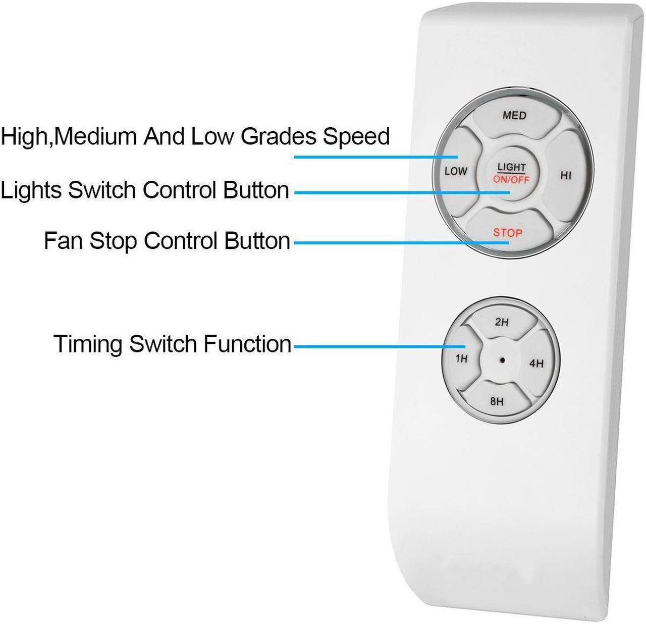 Alt view image 6 of 7 - Universal Ceiling Fan Lamp Remote Controller Kit & Timing Wireless Remote Control for Ceiling Fan For Home office hotel the club display hall restaurant - Fixed Code