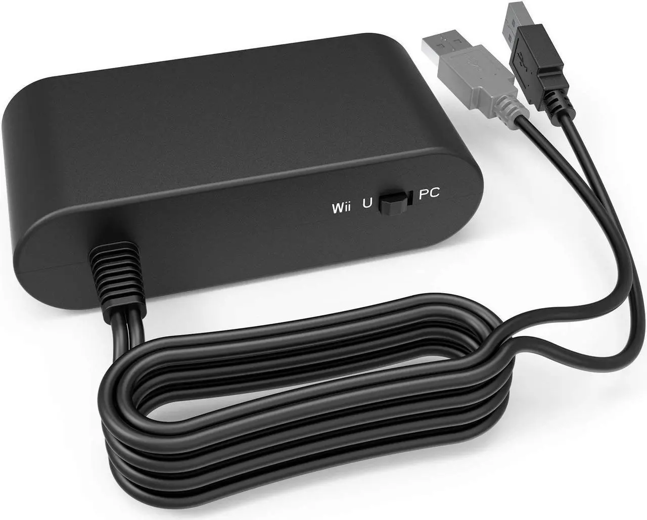 Alt view image 2 of 7 - Gamecube Controller Adapter for Wii u and 4 Port Black Super Smash Bros GameCube Adapter for Wii u PC USB Switch