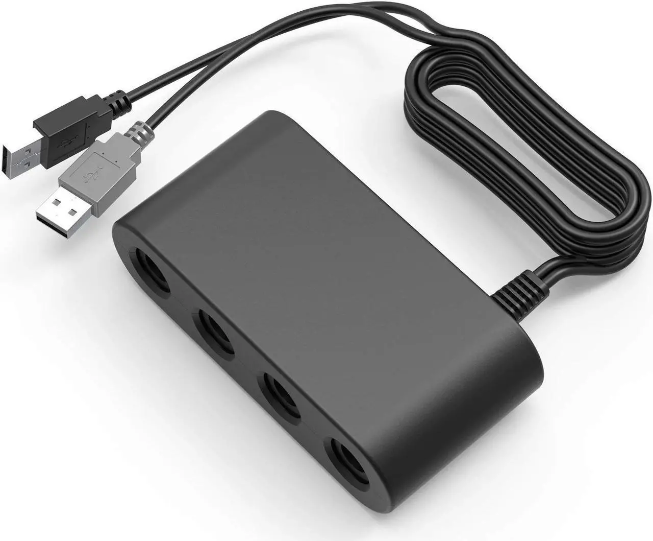 Alt view image 3 of 7 - Gamecube Controller Adapter for Wii u and 4 Port Black Super Smash Bros GameCube Adapter for Wii u PC USB Switch