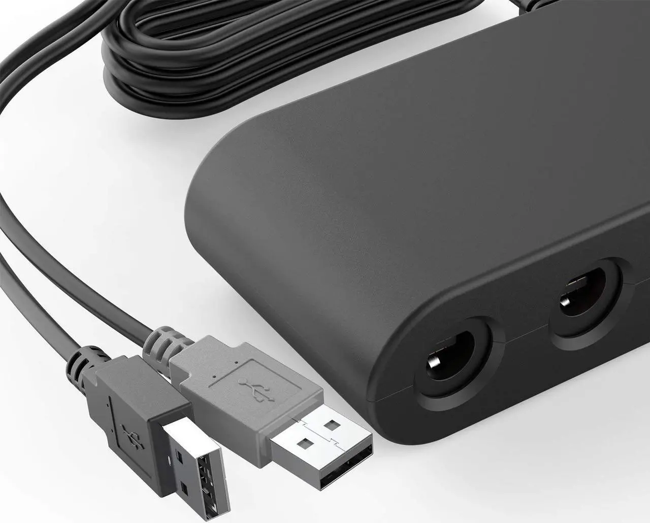 Alt view image 4 of 7 - Gamecube Controller Adapter for Wii u and 4 Port Black Super Smash Bros GameCube Adapter for Wii u PC USB Switch