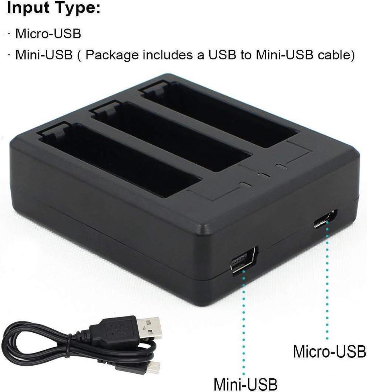 Alt view image 6 of 7 - Gopro Hero 4 Battery Replacement Battery (3 Pack) and Rapid 3-Channel Charger for Gopro Hero 4 - NOT for Hero 5