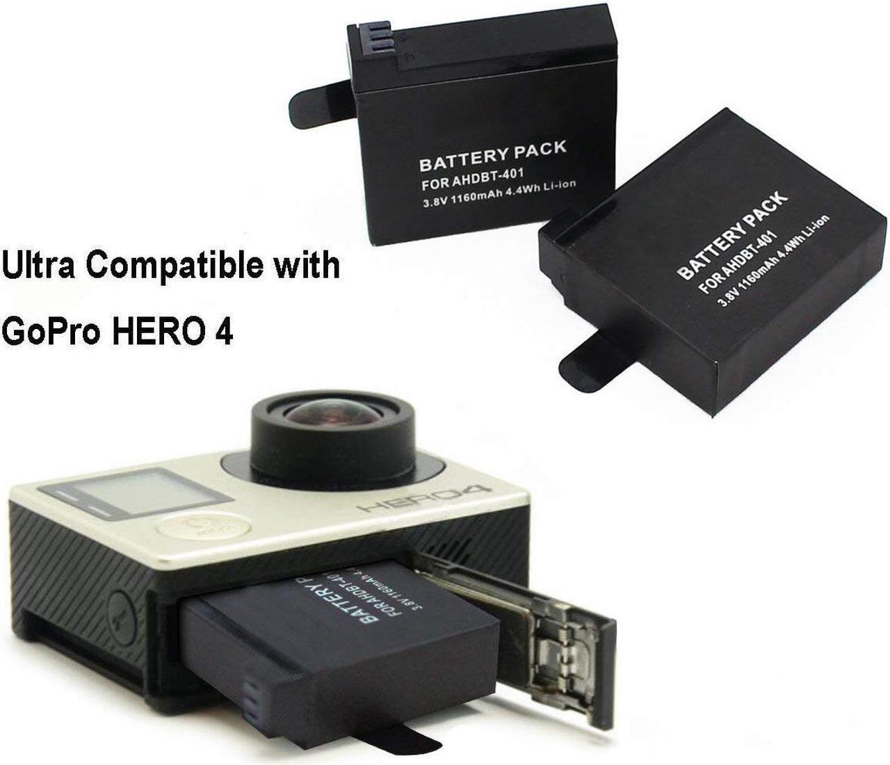 Alt view image 3 of 7 - Gopro Hero 4 Battery Replacement Battery (3 Pack) and Rapid 3-Channel Charger for Gopro Hero 4 - NOT for Hero 5