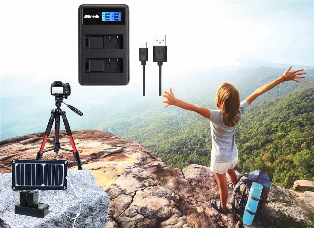 Alt view image 6 of 7 - SEIWEI EN-EL14 ENEL14 EN- EL14A MH-24 USB Dual Rapid Battery Charger with LCD Screen for Nikon D5300 D5200 D5100 D3300 D3200 D3100 Camera
