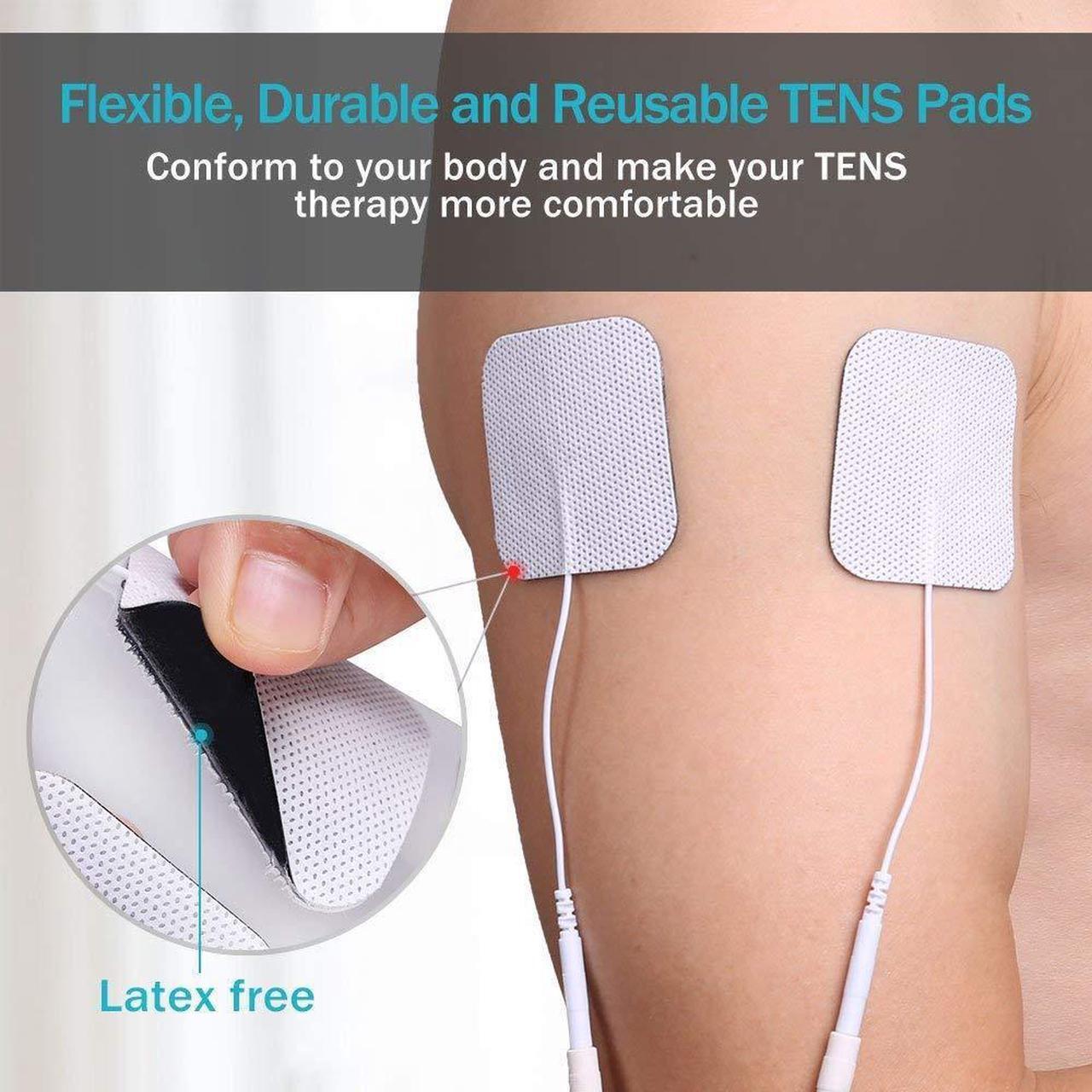 Alt view image 3 of 7 - 2" Square TENS Unit Electrodes 20-Pack Electro Pads for TENS Therapy - Compatible with Most TENS Machine Models - 20-Piece Value Pack - Self-Adhering, Reusable and Premium Quality