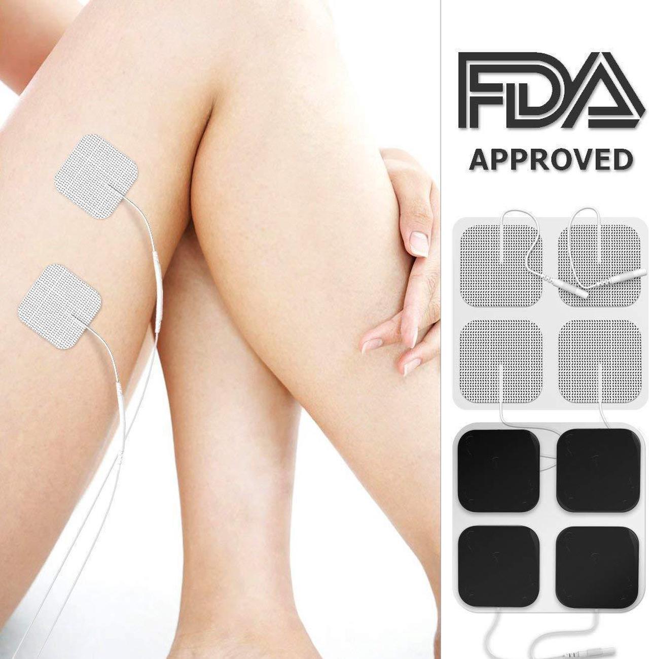 Alt view image 2 of 7 - 2" Square TENS Unit Electrodes 20-Pack Electro Pads for TENS Therapy - Compatible with Most TENS Machine Models - 20-Piece Value Pack - Self-Adhering, Reusable and Premium Quality