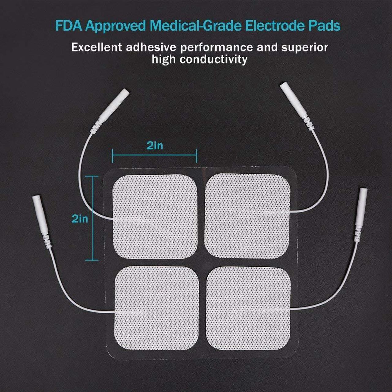 Alt view image 4 of 7 - 2" Square TENS Unit Electrodes 20-Pack Electro Pads for TENS Therapy - Compatible with Most TENS Machine Models - 20-Piece Value Pack - Self-Adhering, Reusable and Premium Quality