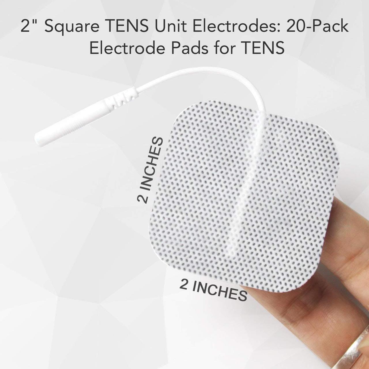 Alt view image 5 of 7 - 2" Square TENS Unit Electrodes 20-Pack Electro Pads for TENS Therapy - Compatible with Most TENS Machine Models - 20-Piece Value Pack - Self-Adhering, Reusable and Premium Quality