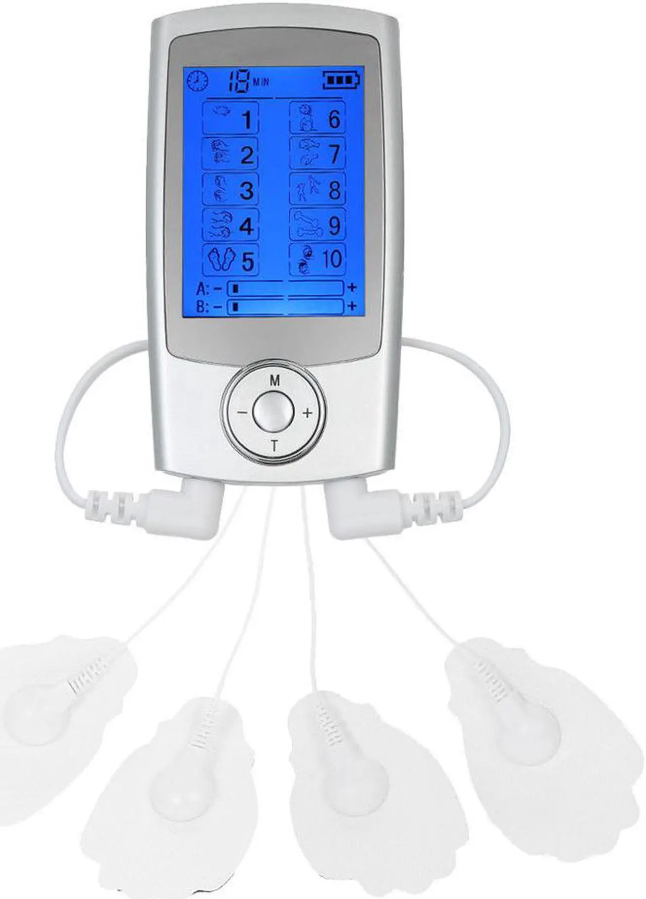 Main image of Rechargeable TENS Unit Muscle Stimulator 10 Modes Pain Relief  EMS Machine Portable Pulse Massager with 4 Electrodes Pads