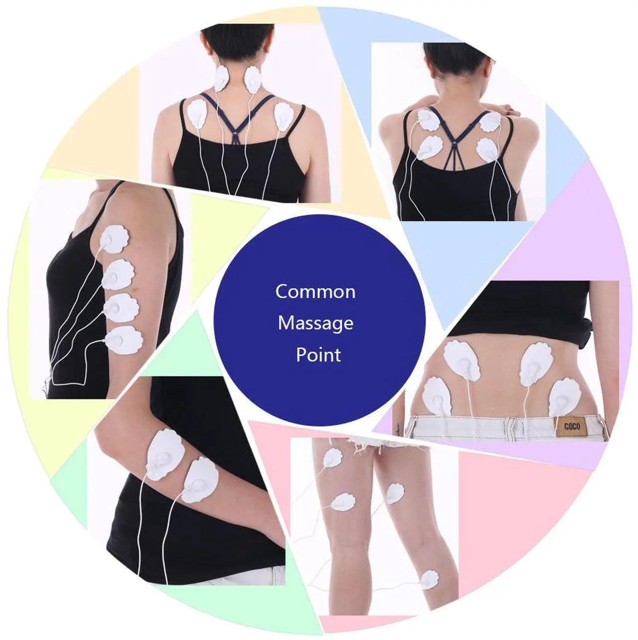 Alt view image 7 of 7 - Rechargeable TENS Unit Muscle Stimulator 10 Modes Pain Relief  EMS Machine Portable Pulse Massager with 4 Electrodes Pads