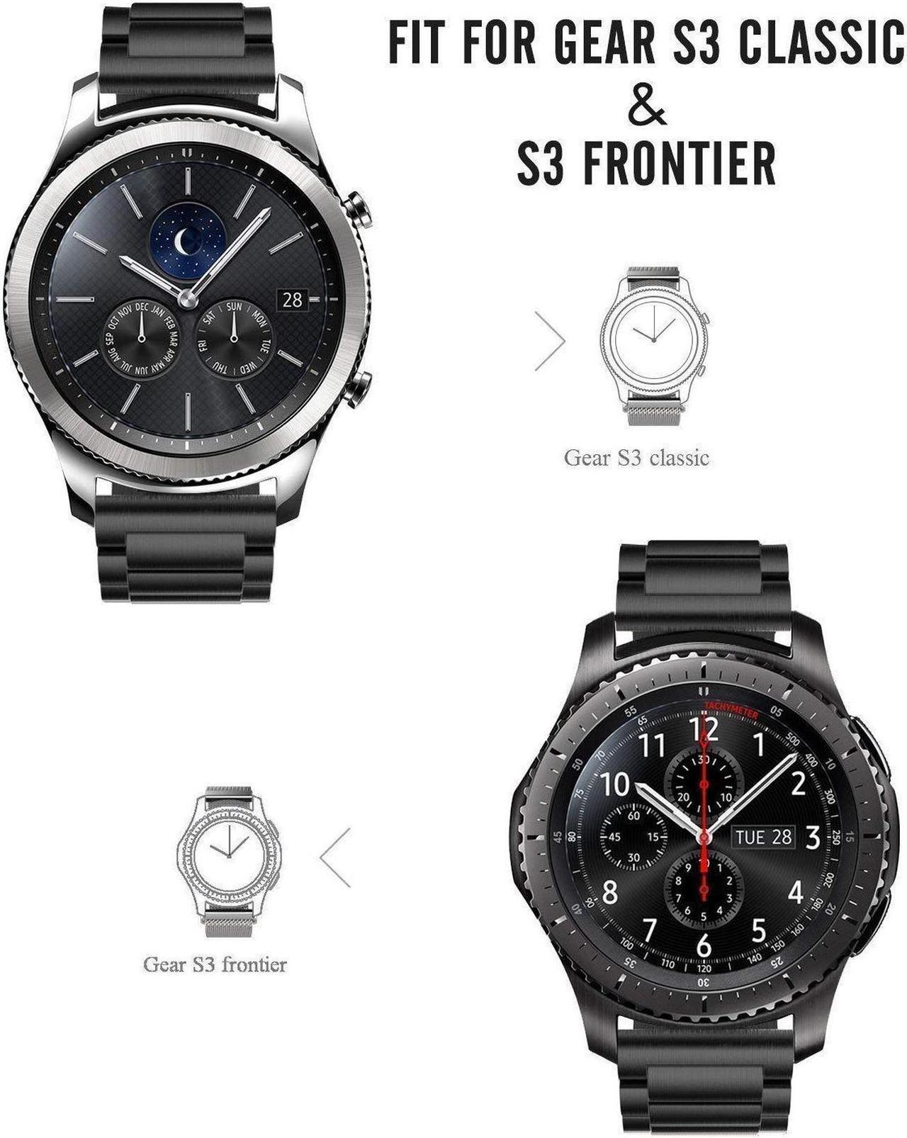 Alt view image 4 of 6 - Samsung Gear S3 Classic Band Gear S3 Frontier Band Premium Solid Stainless Steel Watch Band Link Bracelet Strap for Samsung Gear S3 Classic Gear S3 Frontier sports Smart Watch