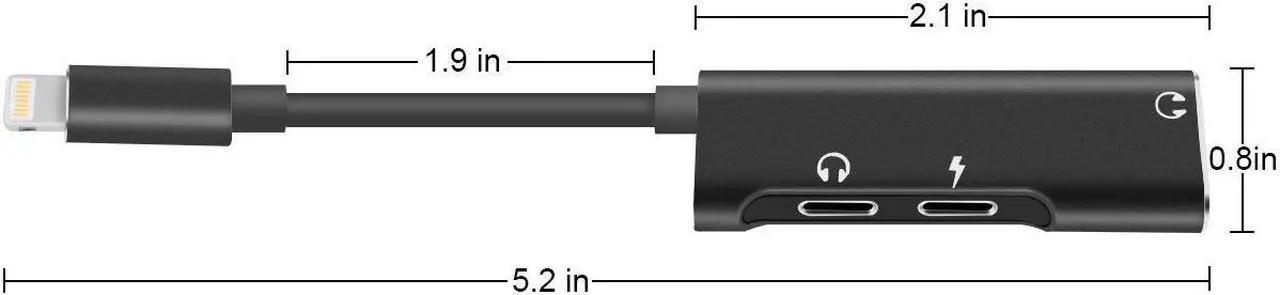 Alt view image 2 of 7 - For iPhone X 8 7 6 Plus Splitter Dual Lightning Adapter Headphone Audio Charger