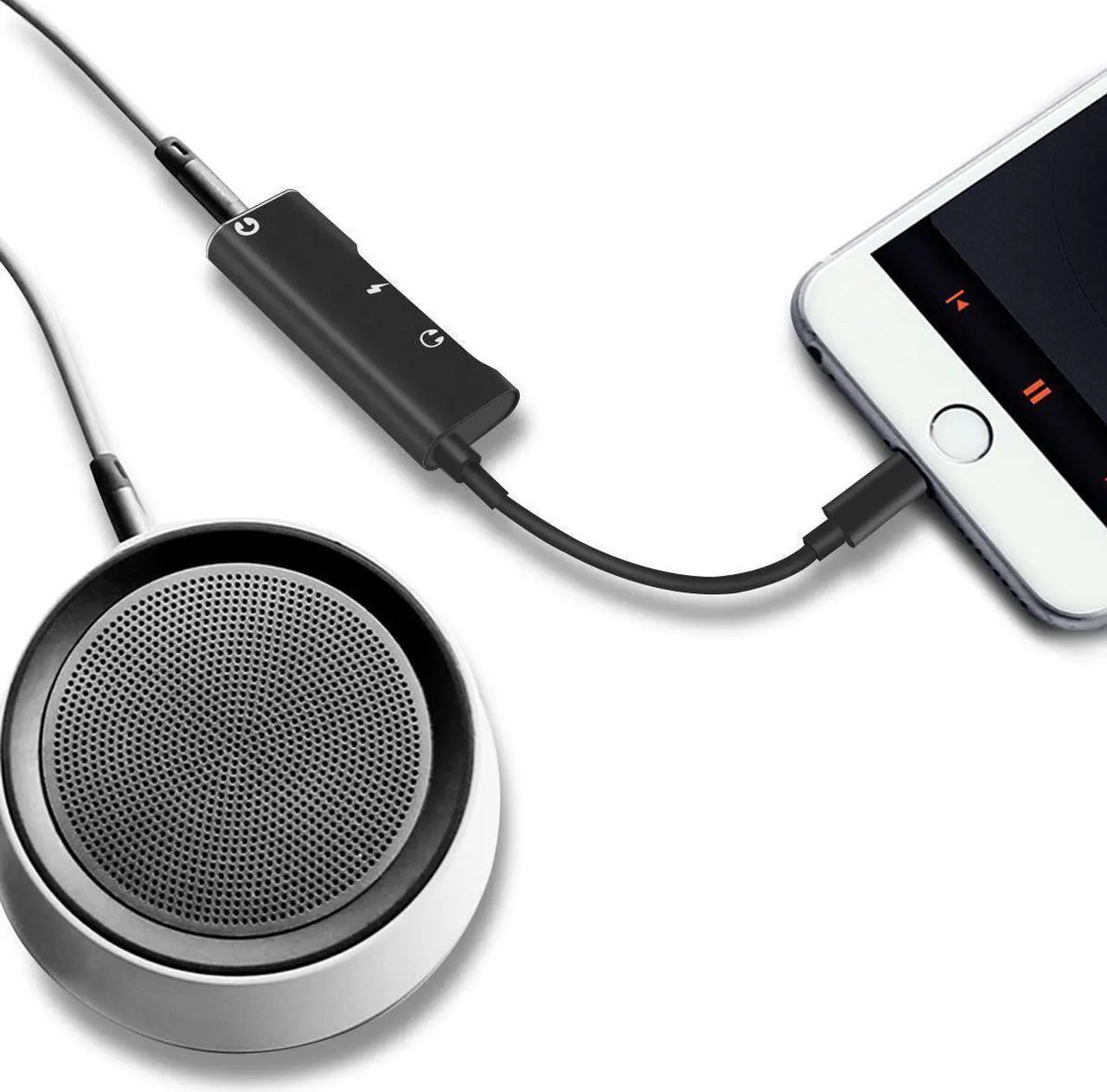 Alt view image 6 of 7 - For iPhone X 8 7 6 Plus Splitter Dual Lightning Adapter Headphone Audio Charger