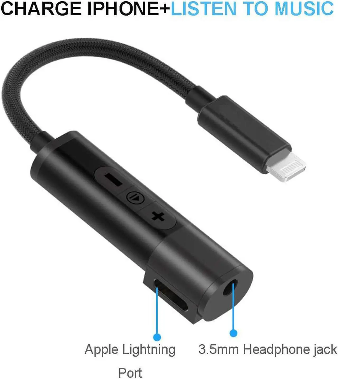 Alt view image 2 of 6 - Lightning to 3.5 mm Headphone Jack Adapter iPhone 7 Lightning Audio and Charger Splitter with Charge and Music Aux Headphone Adapter for Apple iPhone 7 7 plus iPhone 8 8 plus iPhone X XS XS MAX XR