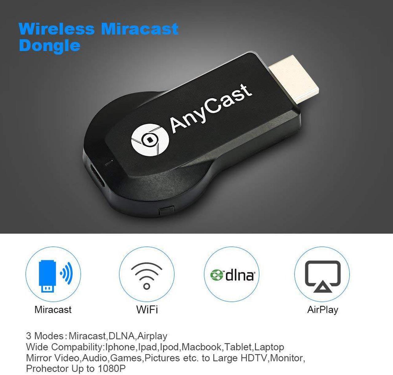 Alt view image 2 of 7 - Miracast Wireless Display Adapter High Speed 1080P Hdmi Miracast DongleTV Receiver Stick Toneseas Streaming Media Player DLNA Airplay for iPhone iPad Macbook Laptop Samsung Android Smart Phones