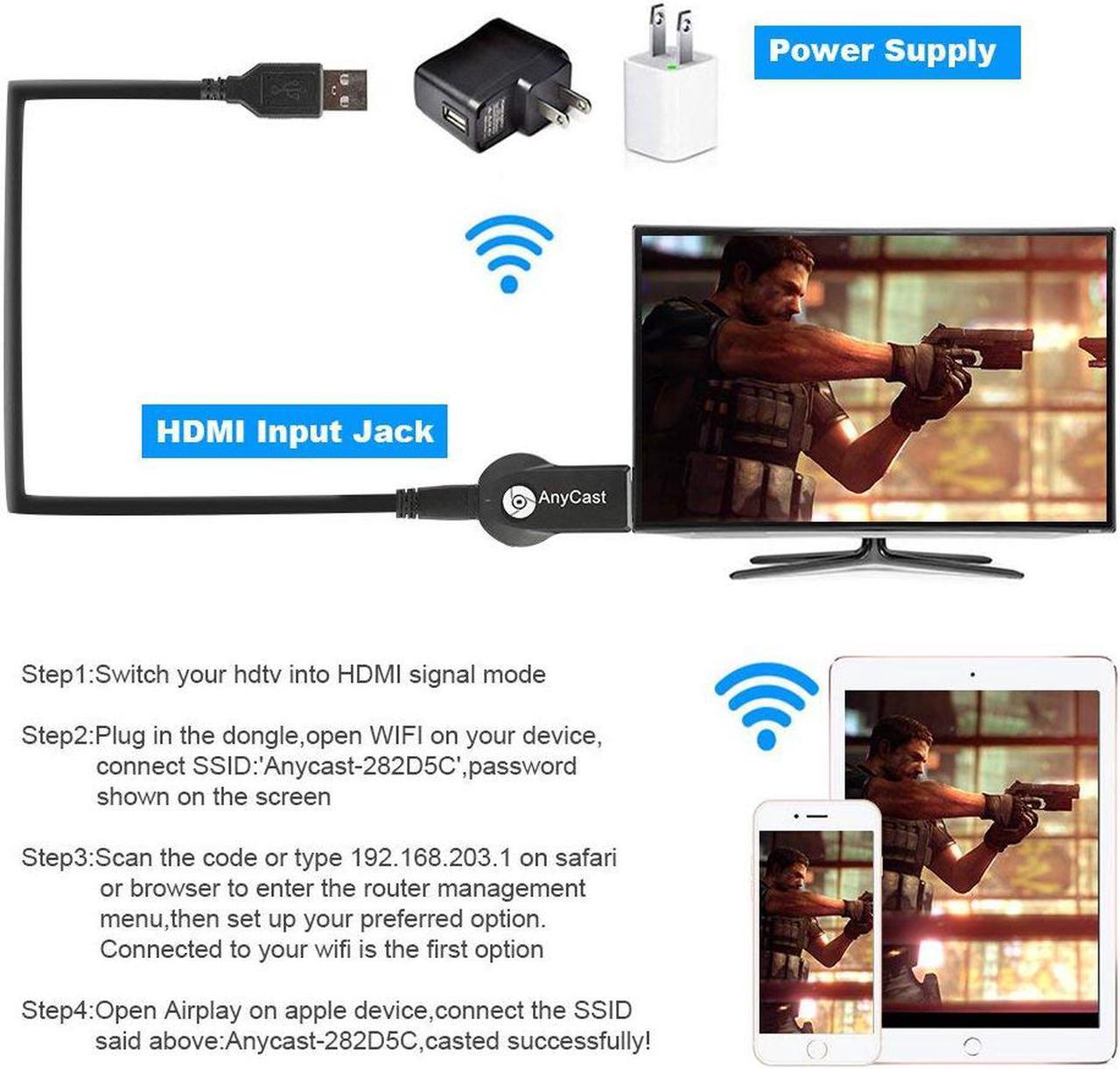 Alt view image 3 of 7 - Miracast Wireless Display Adapter High Speed 1080P Hdmi Miracast DongleTV Receiver Stick Toneseas Streaming Media Player DLNA Airplay for iPhone iPad Macbook Laptop Samsung Android Smart Phones