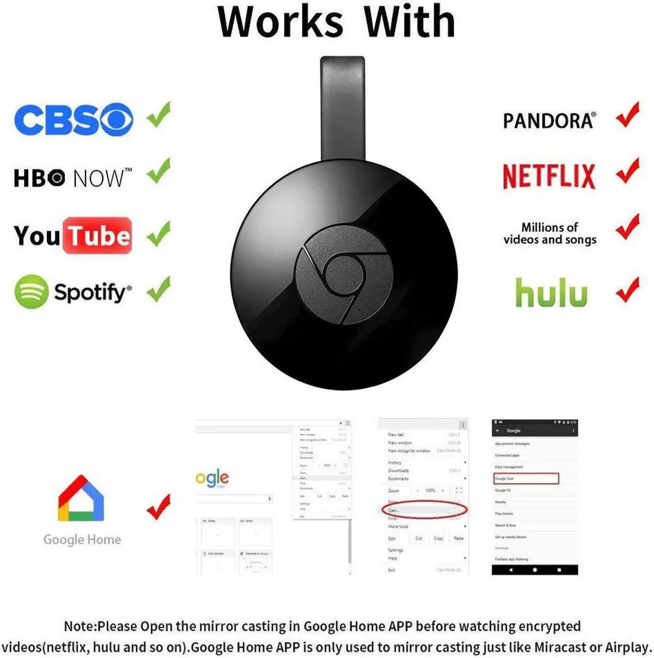 Alt view image 3 of 7 - Wireless Wifi Display Dongle HDMI 1080P TV Receiver Adapter Android HD Airplay Media Streamer Adapter For Google Chrome Support YouTube Netflix Hulu TV Stick Miracast Airplay for Android Mac iPhone