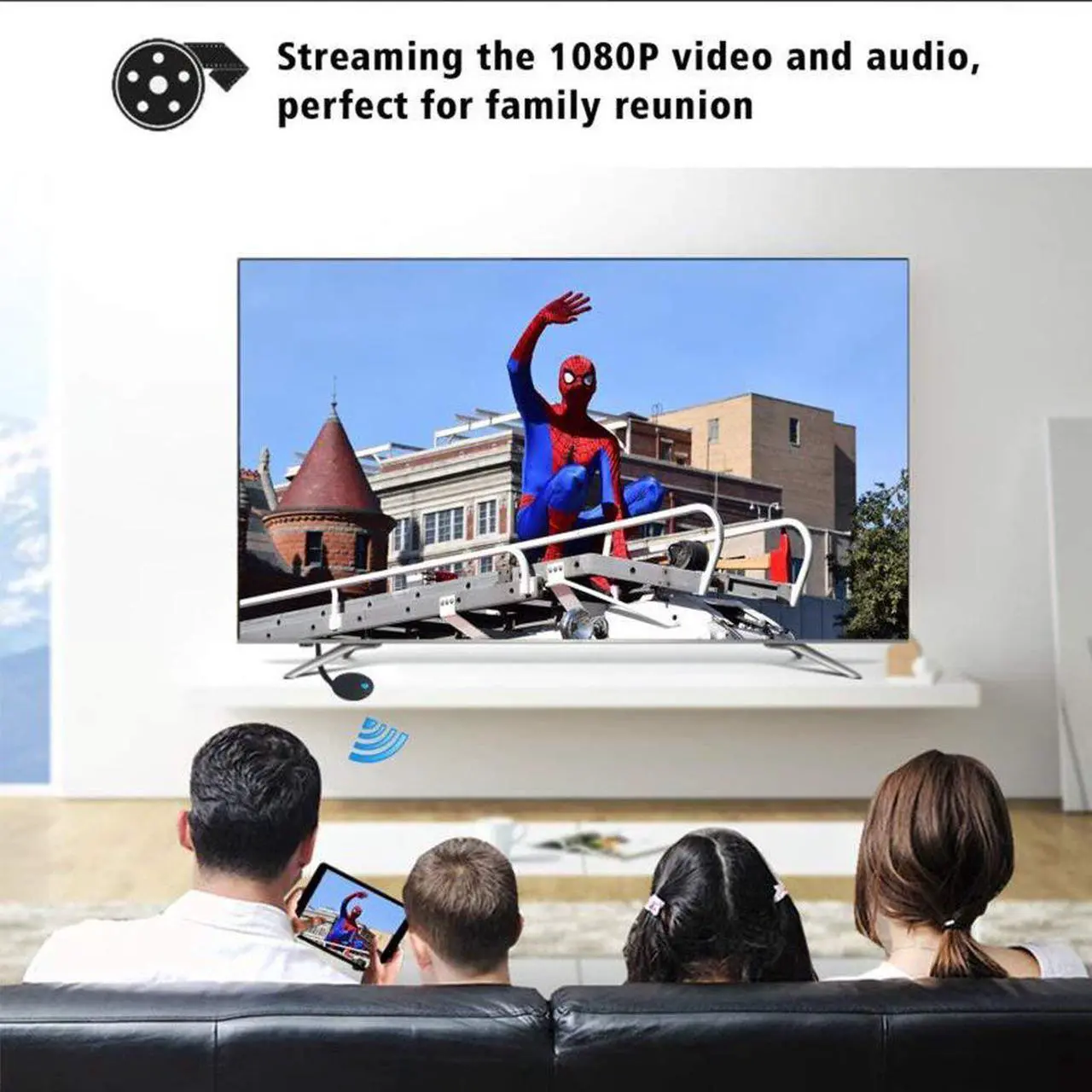 Alt view image 4 of 7 - Wireless Wifi Display Dongle HDMI 1080P TV Receiver Adapter Android HD Airplay Media Streamer Adapter For Google Chrome Support YouTube Netflix Hulu TV Stick Miracast Airplay for Android Mac iPhone