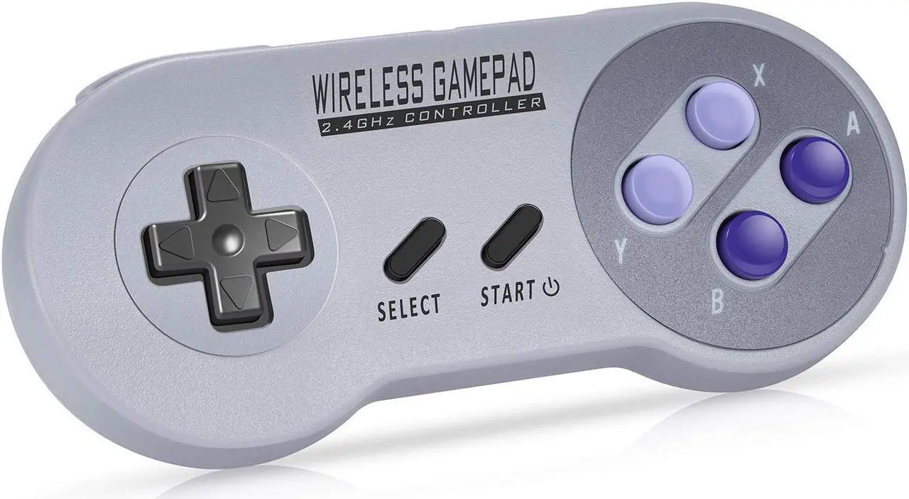 Alt view image 3 of 7 - Werleo 2-Pack 2.4GHz Wireless Controller for SNES Classic Edition Rechargeable SNES Mini Wireless Gamepad with Retro USB Receiver for Super NES Classic Edition