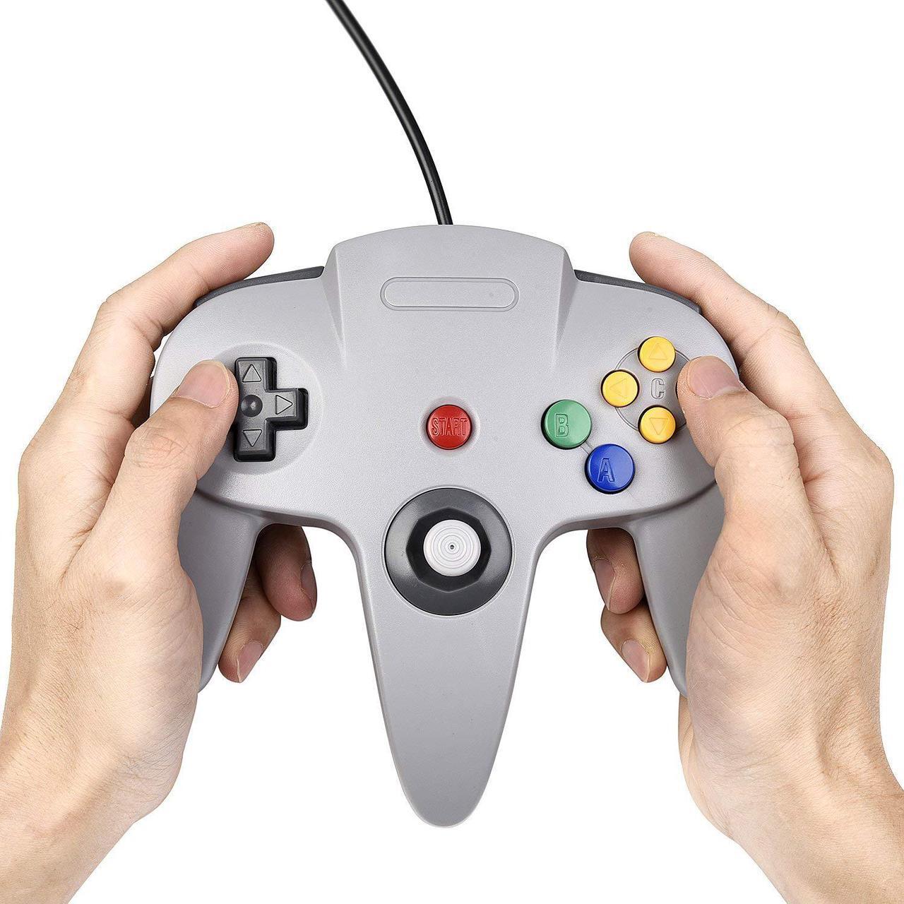 Alt view image 3 of 7 - 2 Pack N64 Controller Werleo Classic Wired N64 64-bit Gamepad Joystick for Ultra 64 Video Game Console N64 System Mario Kart Blue