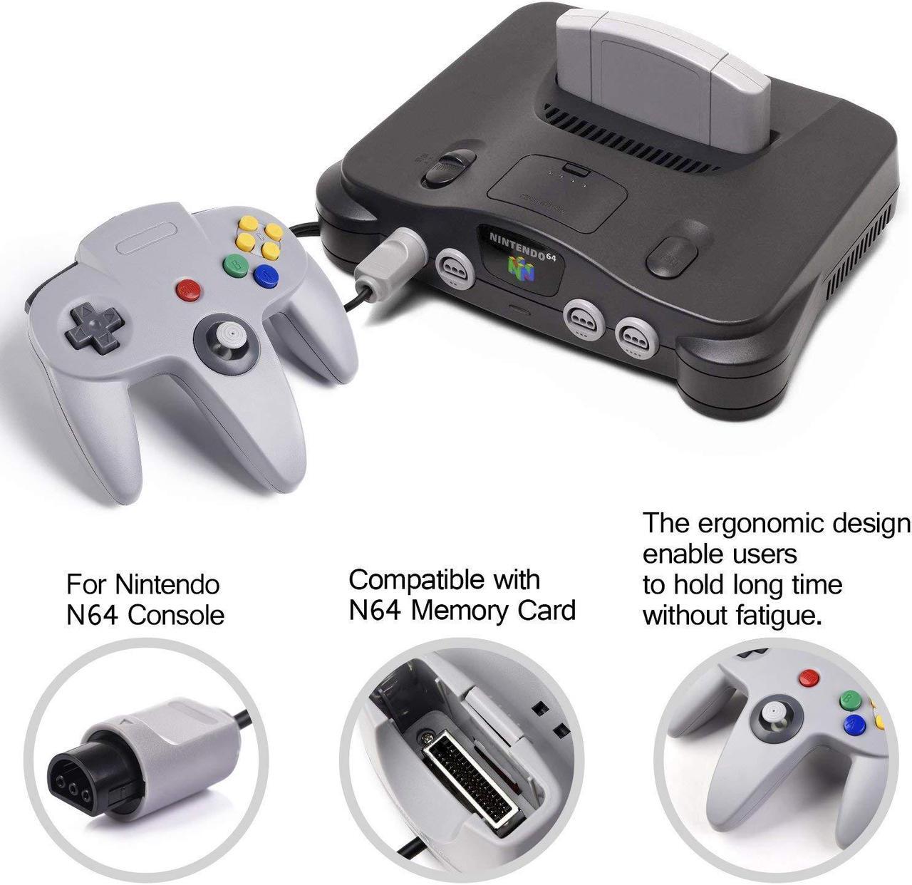 Alt view image 2 of 7 - 2 Pack N64 Controller Werleo Classic Wired N64 64-bit Gamepad Joystick for Ultra 64 Video Game Console N64 System Mario Kart Blue