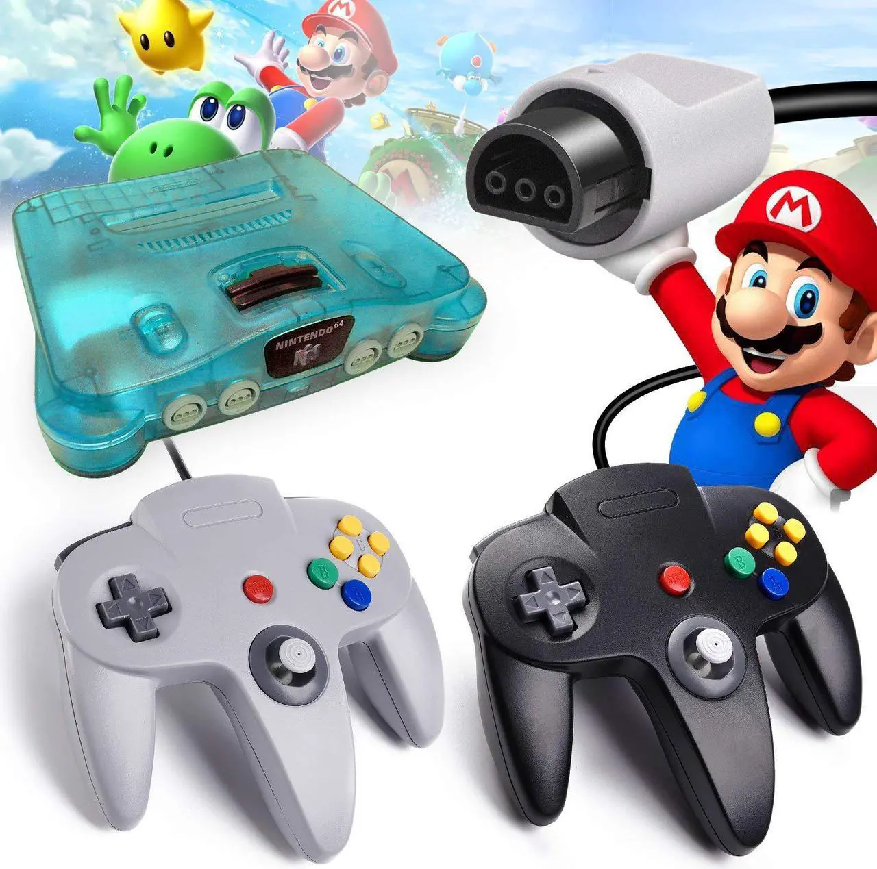 Alt view image 7 of 7 - 2 Pack N64 Controller Werleo Classic Wired N64 64-bit Gamepad Joystick for Ultra 64 Video Game Console N64 System Mario Kart Blue