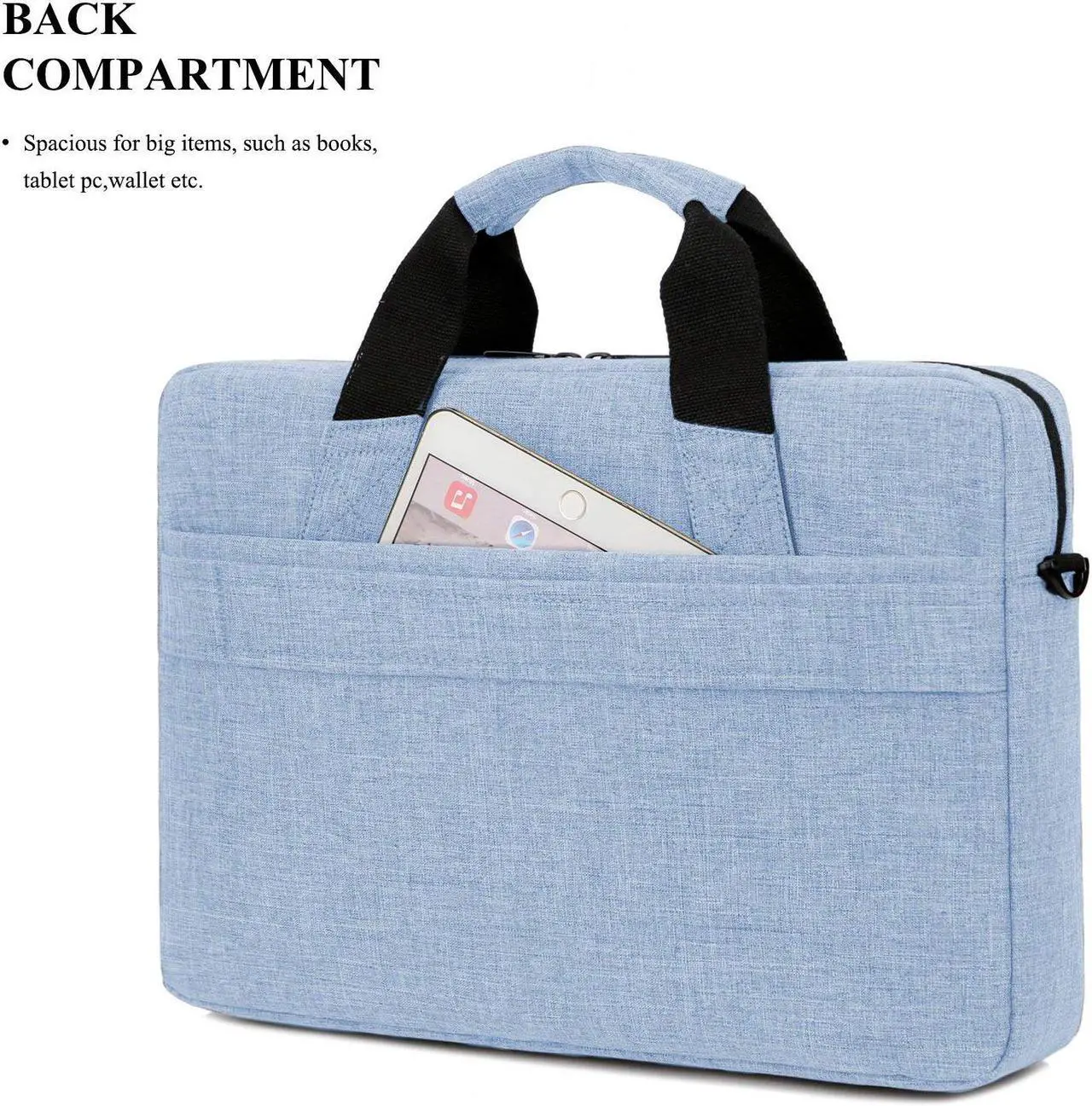 Alt view image 4 of 7 - BRINCH 13.3 Inch Stylish Lightweight Business Laptop Shoulder Messenger Bag Briefcase Sleeve Case for 13-13.3 Inches Laptop Notebook Apple MacBook Ultrabook Chromebook Computers,Black