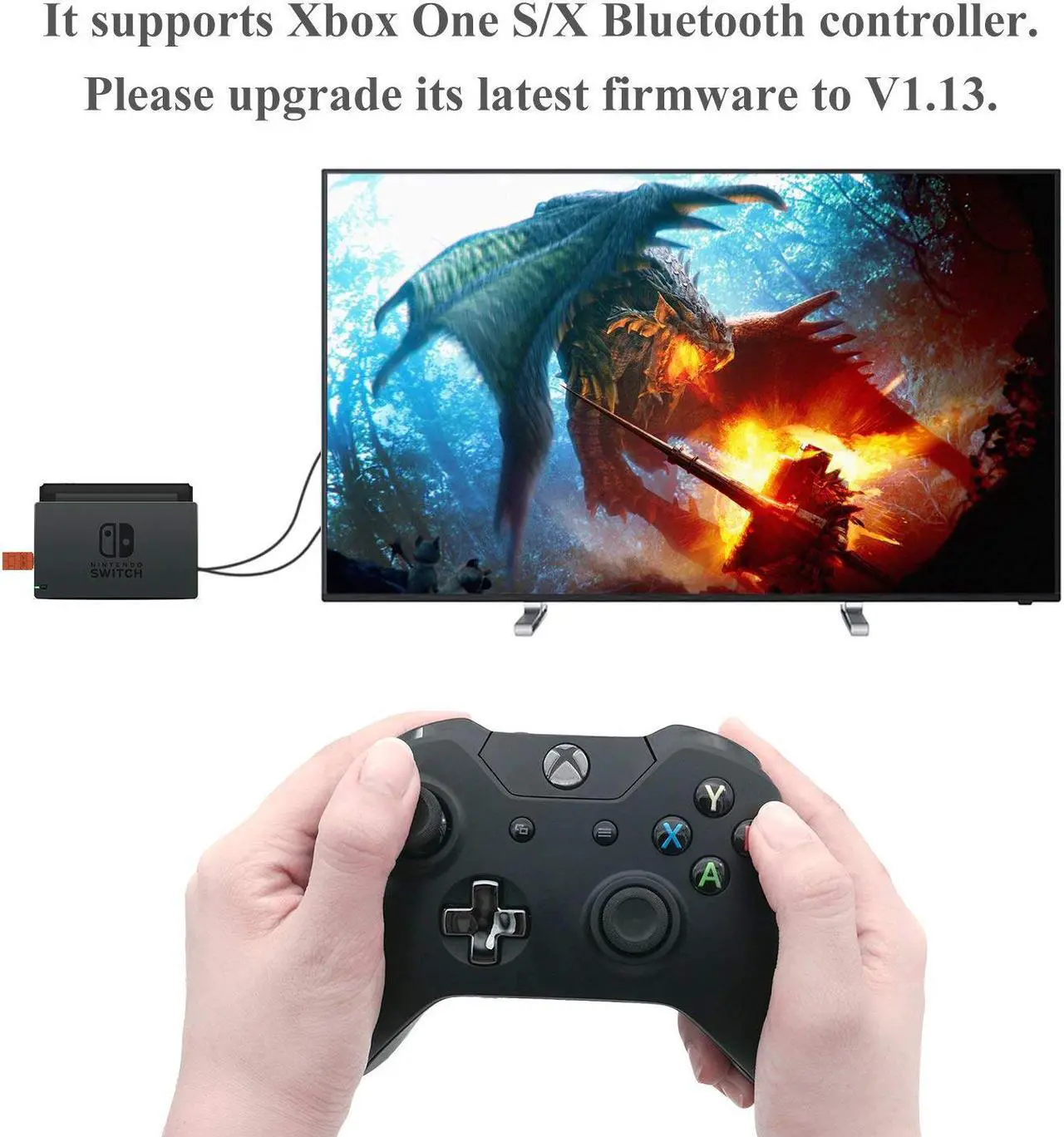 Alt view image 3 of 7 - Werleo 8Bitdo Wireless Controller Adapter for Nintendo Switch Windows Mac Raspberry Pi With OTG Cable