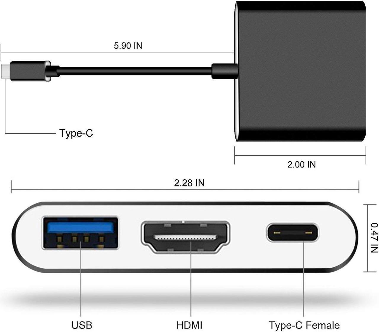 Alt view image 2 of 7 - Werleo HDMI Type C Hub Adapter for Nintendo Switch 4K USB C HDMI Converter Dock Cable for Nintendo Switch Support MacBook Pro Samsung Galaxy S8 Plus Google Pixel Black