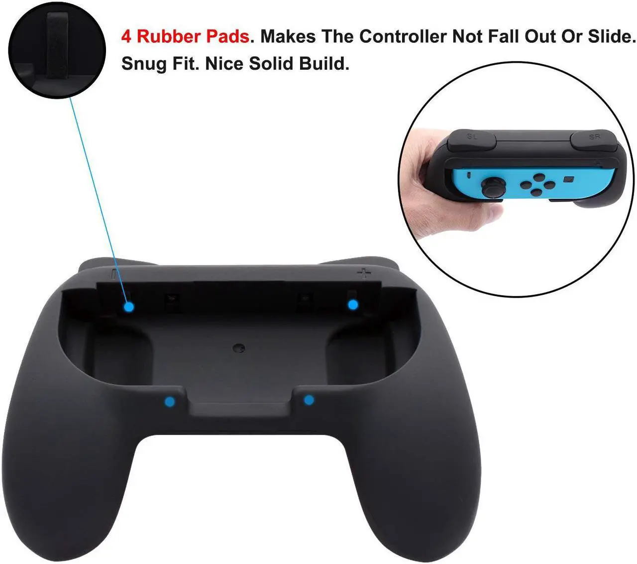 Alt view image 3 of 7 - 2 Pack Joy-Con Grips for Nintendo Switch Joy-Con Wear-resistant Handle Controller Grip Kit for Nintendo Switch Joy Cons Controller