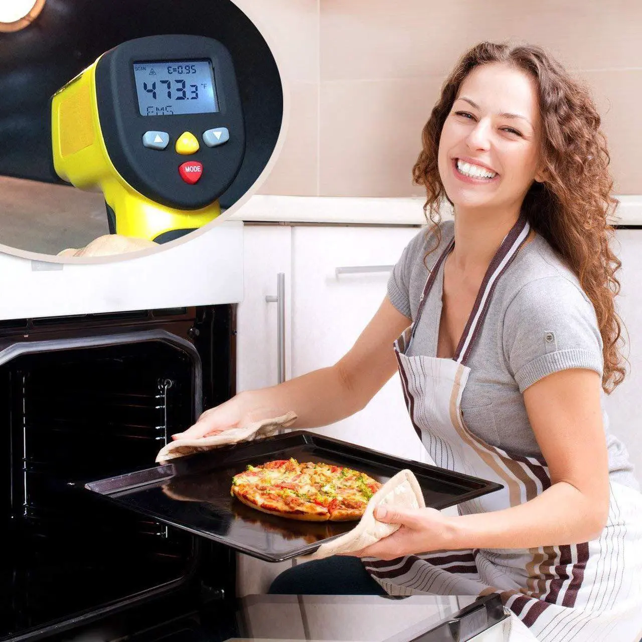 Alt view image 5 of 7 - Infrared Thermometer Werleo Dual Laser Thermometer Temperature Gun Non-contact Accurate Digital IR Thermometer -58°F~1202°F / -50°C to 650°C Instant Read Handheld with Adjustable Emissivity