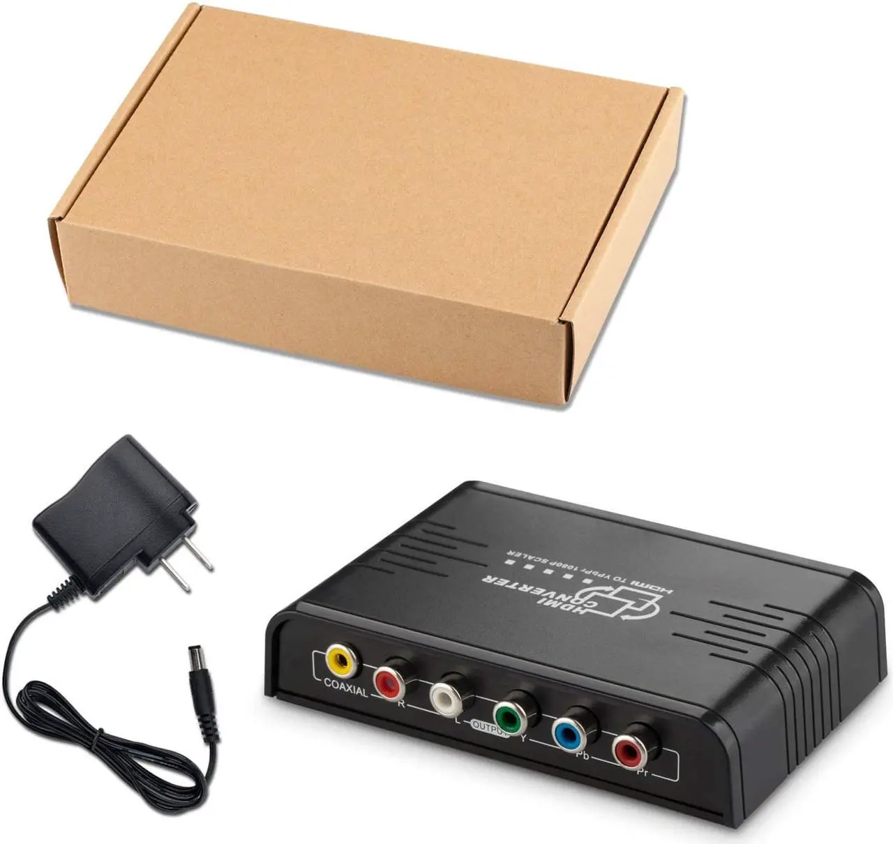 Alt view image 7 of 7 - Werleo 1080P HDMI to Component Video YPbPr Scaler Converter Adapter with Coaxial Audio Output + R / L Audio Support Windows 10 Black