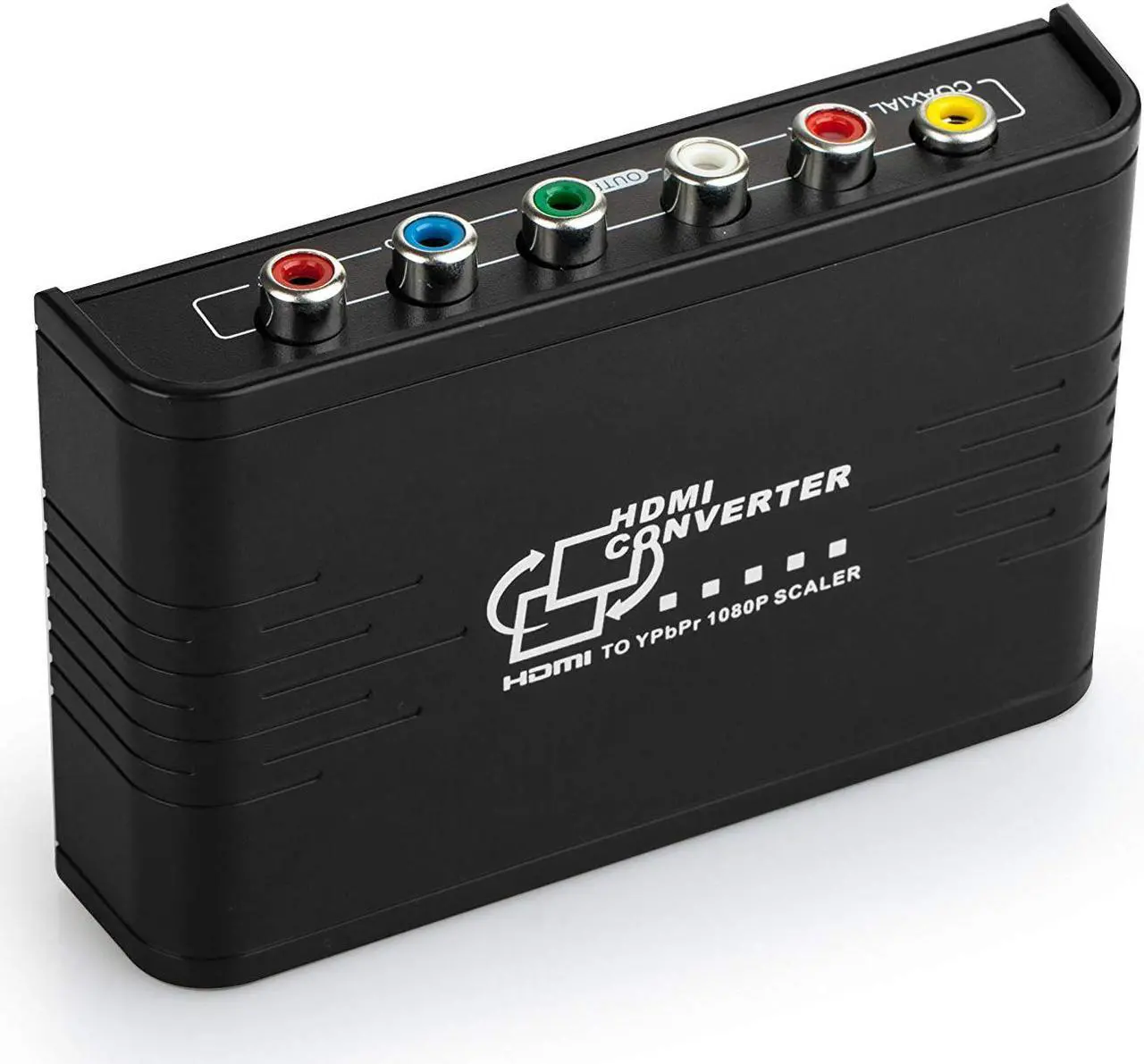 Alt view image 4 of 7 - Werleo 1080P HDMI to Component Video YPbPr Scaler Converter Adapter with Coaxial Audio Output + R / L Audio Support Windows 10 Black