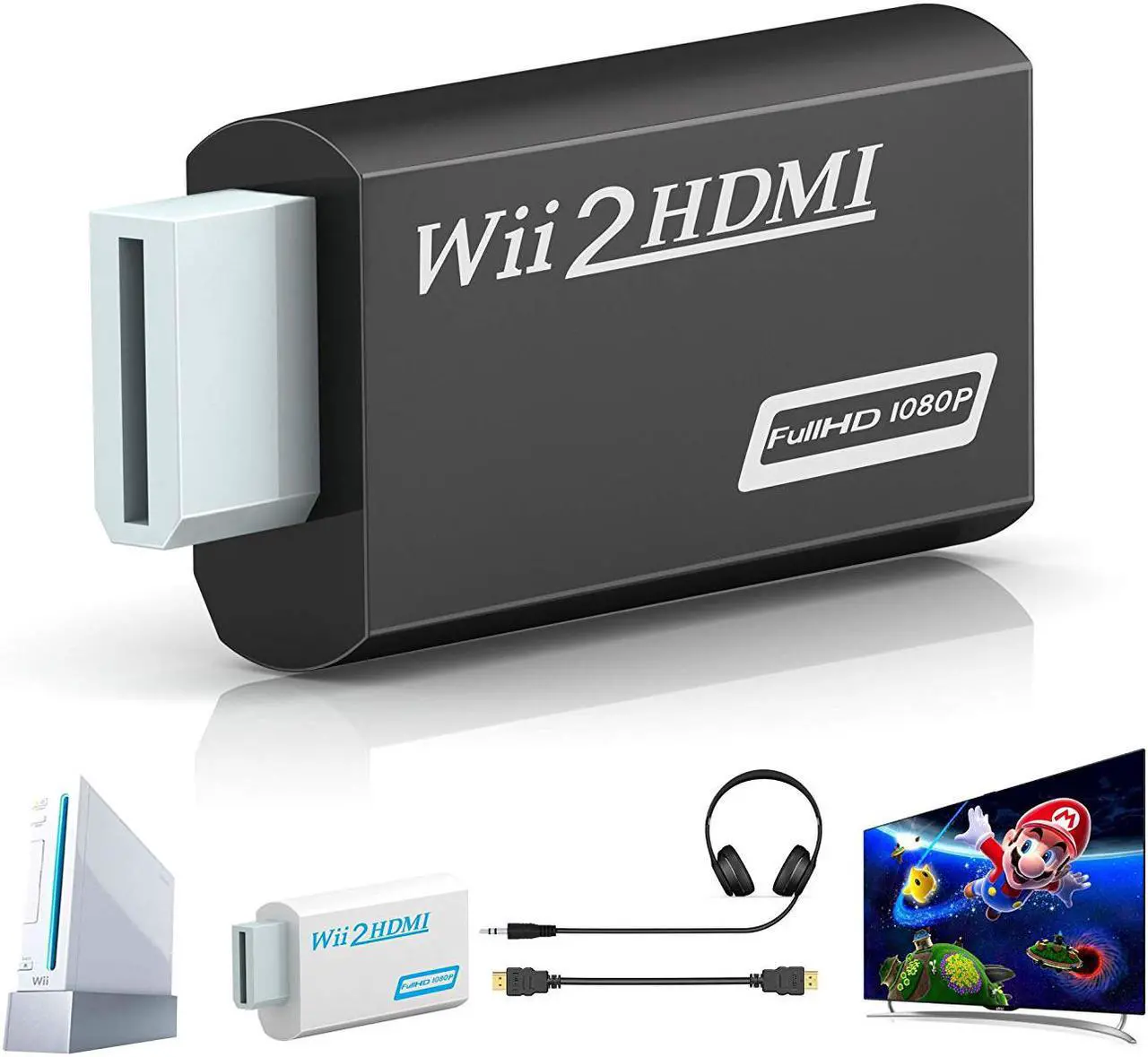 Alt view image 3 of 6 - Wii to HDMI Converter Wii to HDMI Adapter 1080p 720p Connector with 3.5mm Audio Jack & HDMI Output Compatible with Nintendo Wii Wii U HDTV Monitor Supports All Wii Display Modes 480P NTSC 480I