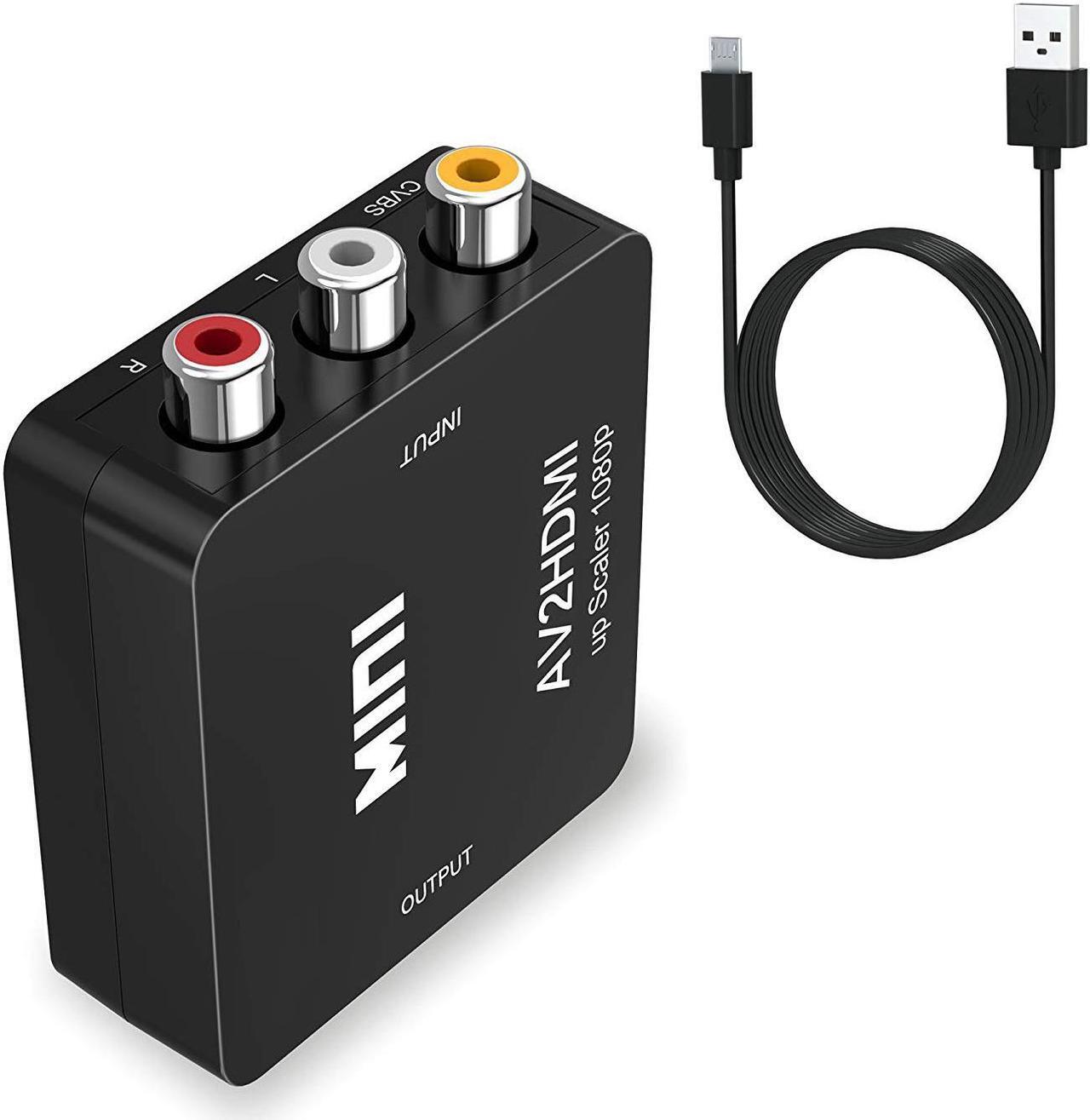 Alt view image 3 of 7 - RCA to HDMI Werleo 1080P Mini RCA Composite CVBS AV to HDMI Video Audio Converter Adapter Supporting PAL/NTSC with USB Charge Cable for PC Laptop Xbox PS4 PS3 TV STB VHS VCR Camera DVD
