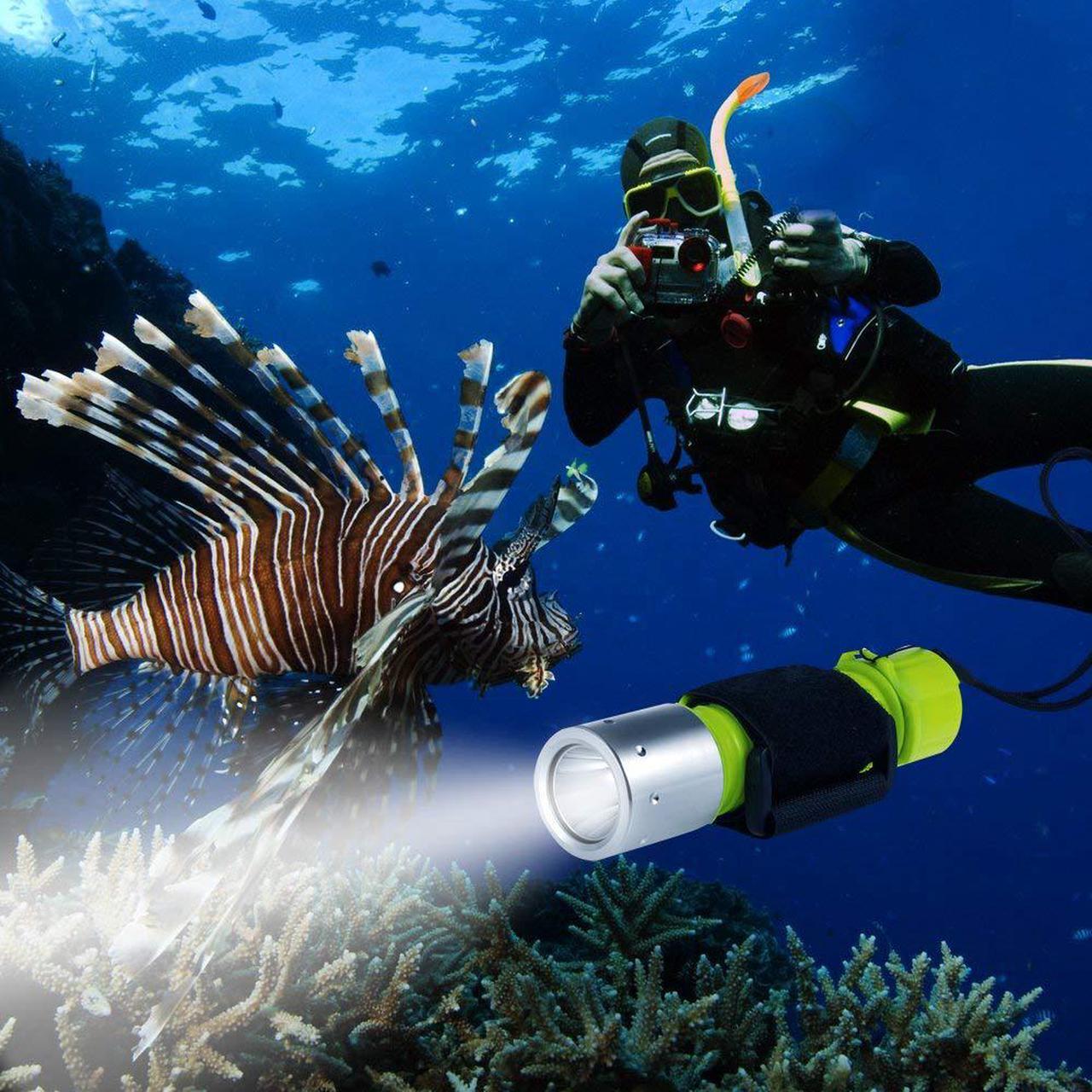 Main image of Werleo 1100 Lumen CREE XM-L T6 Professional Diving Flashlight Bright LED Submarine Light Scuba Safety Lights Waterproof Underwater Lighting High Lumen Torch for Outdoor Under water Sports