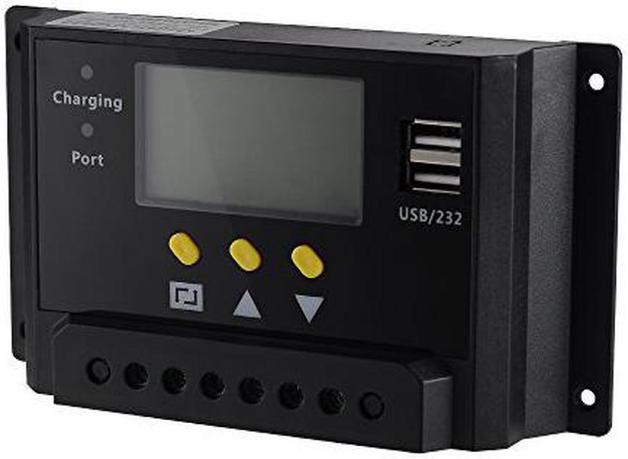 Alt view image 3 of 6 - Werleo Solar Charge Controller 30A PWM 12V / 24V 360W / 720W Solar Panel Charging Regulator with LCD Display Dual USB Overload Protection Temperature Compensation