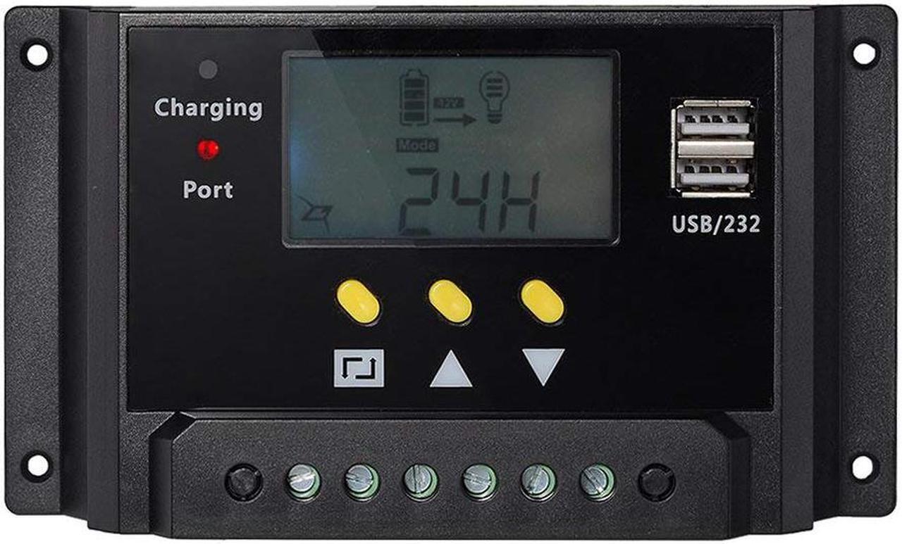 Main image of Werleo Solar Charge Controller 30A PWM 12V / 24V 360W / 720W Solar Panel Charging Regulator with LCD Display Dual USB Overload Protection Temperature Compensation