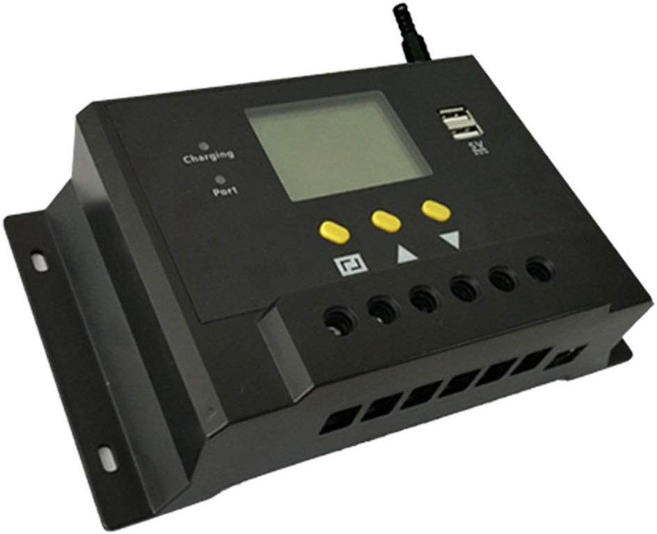 Alt view image 2 of 6 - Werleo Solar Charge Controller 60A 48V Solar Panel Charging Regulator with LCD Display Dual USB Overload Protection Temperature Compensation For Battery Charging