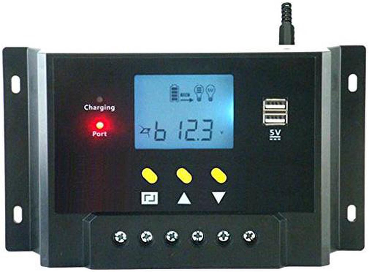 Alt view image 5 of 6 - Werleo Solar Charge Controller 60A 48V Solar Panel Charging Regulator with LCD Display Dual USB Overload Protection Temperature Compensation For Battery Charging