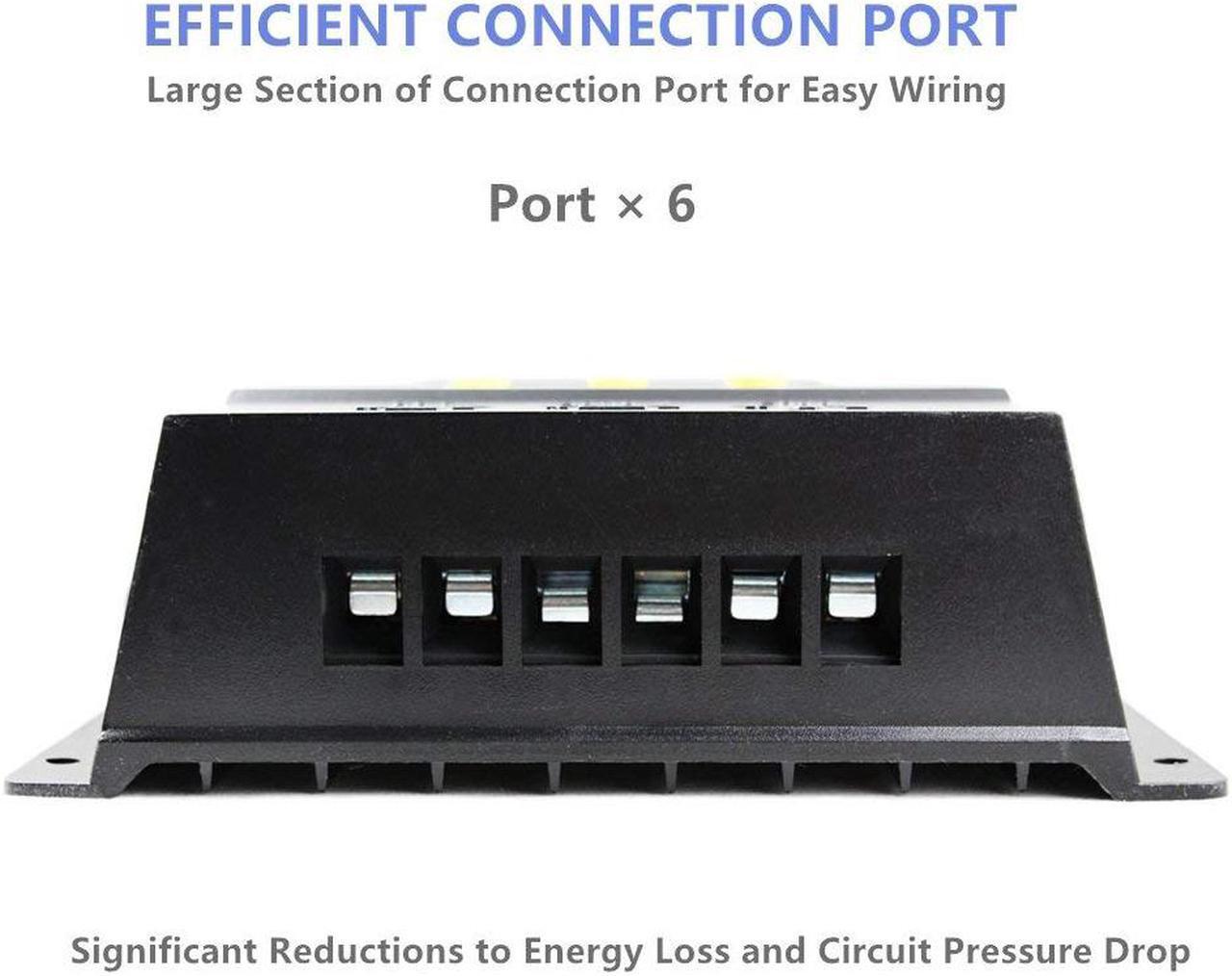 Alt view image 2 of 7 - Solar Charge Controller 60A PWM 50V PV Input 12V / 24V 1360W Solar Panel Charging Regulators with LCD Monitor Overload Protection Temperature Compensation