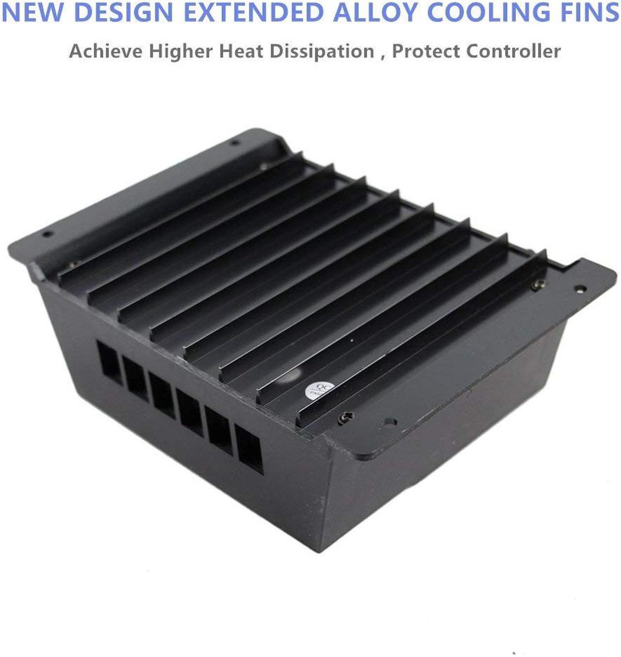 Alt view image 6 of 7 - Solar Charge Controller 60A PWM 50V PV Input 12V / 24V 1360W Solar Panel Charging Regulators with LCD Monitor Overload Protection Temperature Compensation