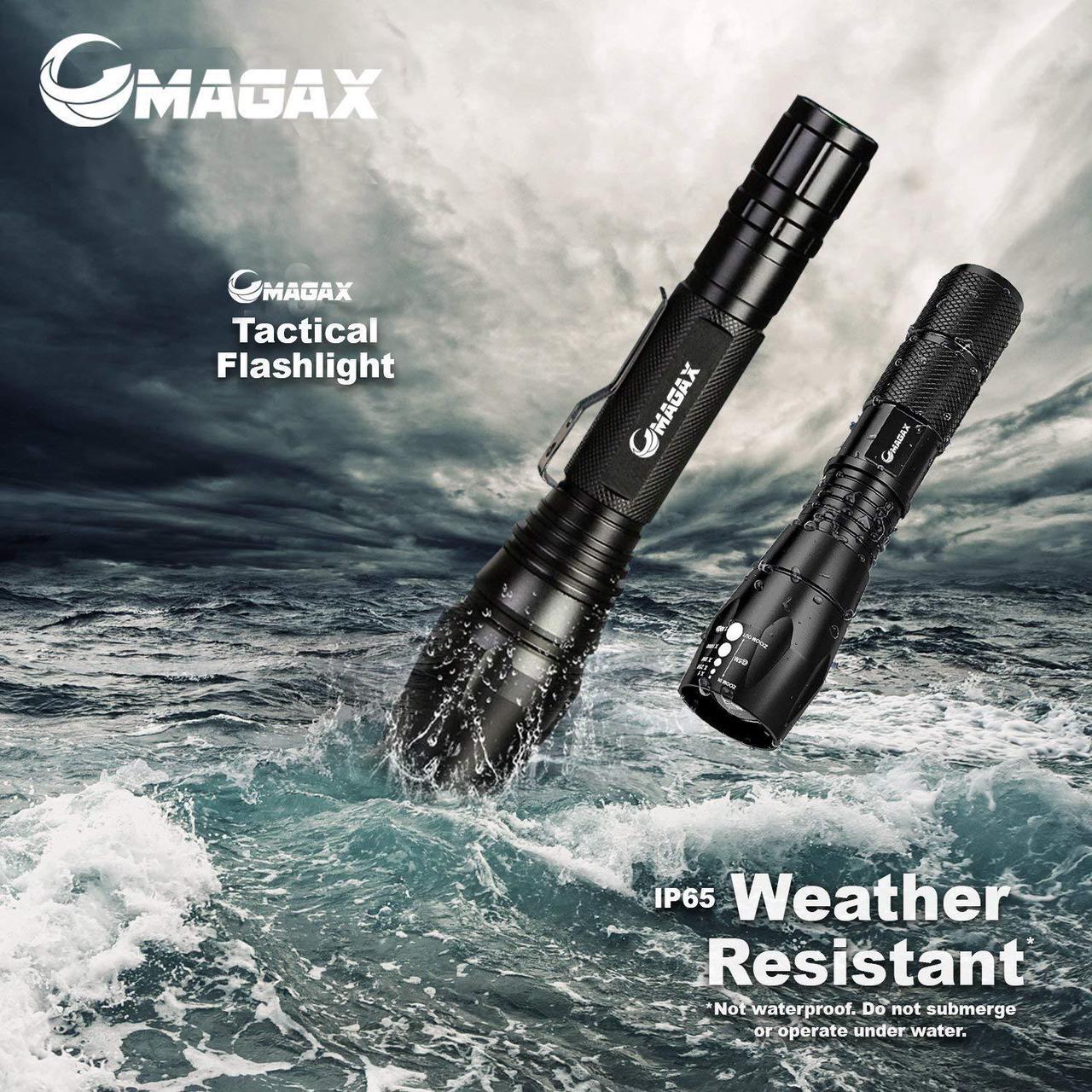 Alt view image 2 of 7 - 2 Pack Super Bright High Lumen Cree XML T6 Tactical Flashlight Waterproof Focus Zoom LED Flashlight Torch Rechargeable Handheld Spotlight For Hiking Camping Emergency with 18650 Battery Charger