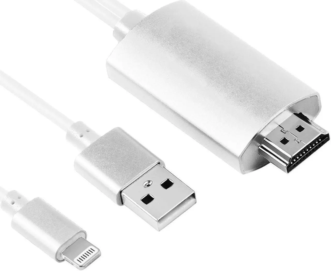Alt view image 2 of 7 - Compatible with iPad iPhone HDMI Adapter iPhone to HDMI Cable Werleo 6ft Digital AV Adapter Cord HDMI Converter Support 1080P HDTV Compatible with iPhone X 8 7 6 Plus iPad to TV Projector Monitor