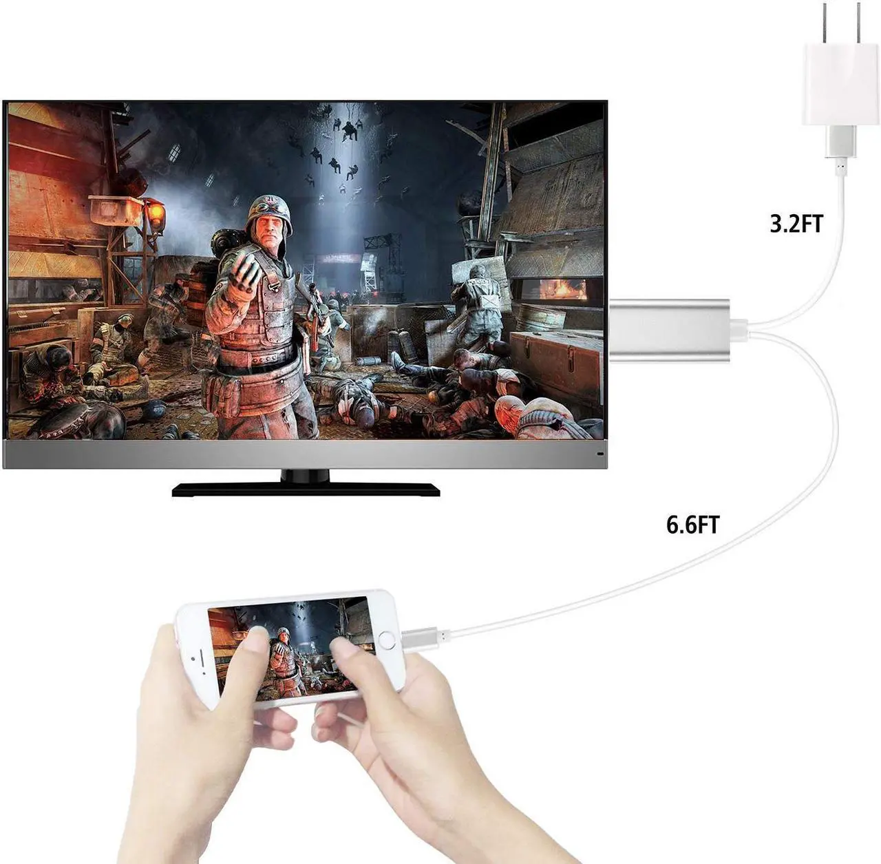Alt view image 4 of 7 - Compatible with iPad iPhone HDMI Adapter iPhone to HDMI Cable Werleo 6ft Digital AV Adapter Cord HDMI Converter Support 1080P HDTV Compatible with iPhone X 8 7 6 Plus iPad to TV Projector Monitor