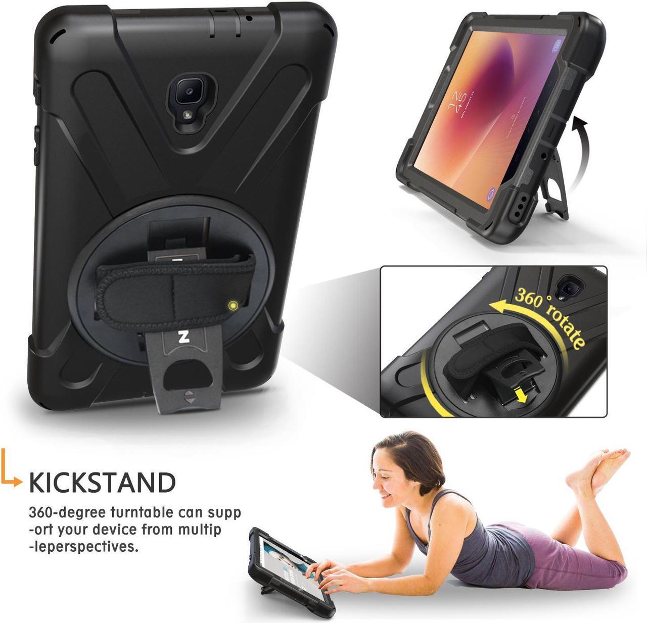 Alt view image 2 of 7 - Samsung Galaxy Tab A 8.0 2017 Case Werleo Rugged Protective Case with 360 Degree Rotatable Stand Hand Handle Strap Shoulder Strap Samsung Tab 8.0" T380 T385 Tablet Cover for Kids Boys Girls