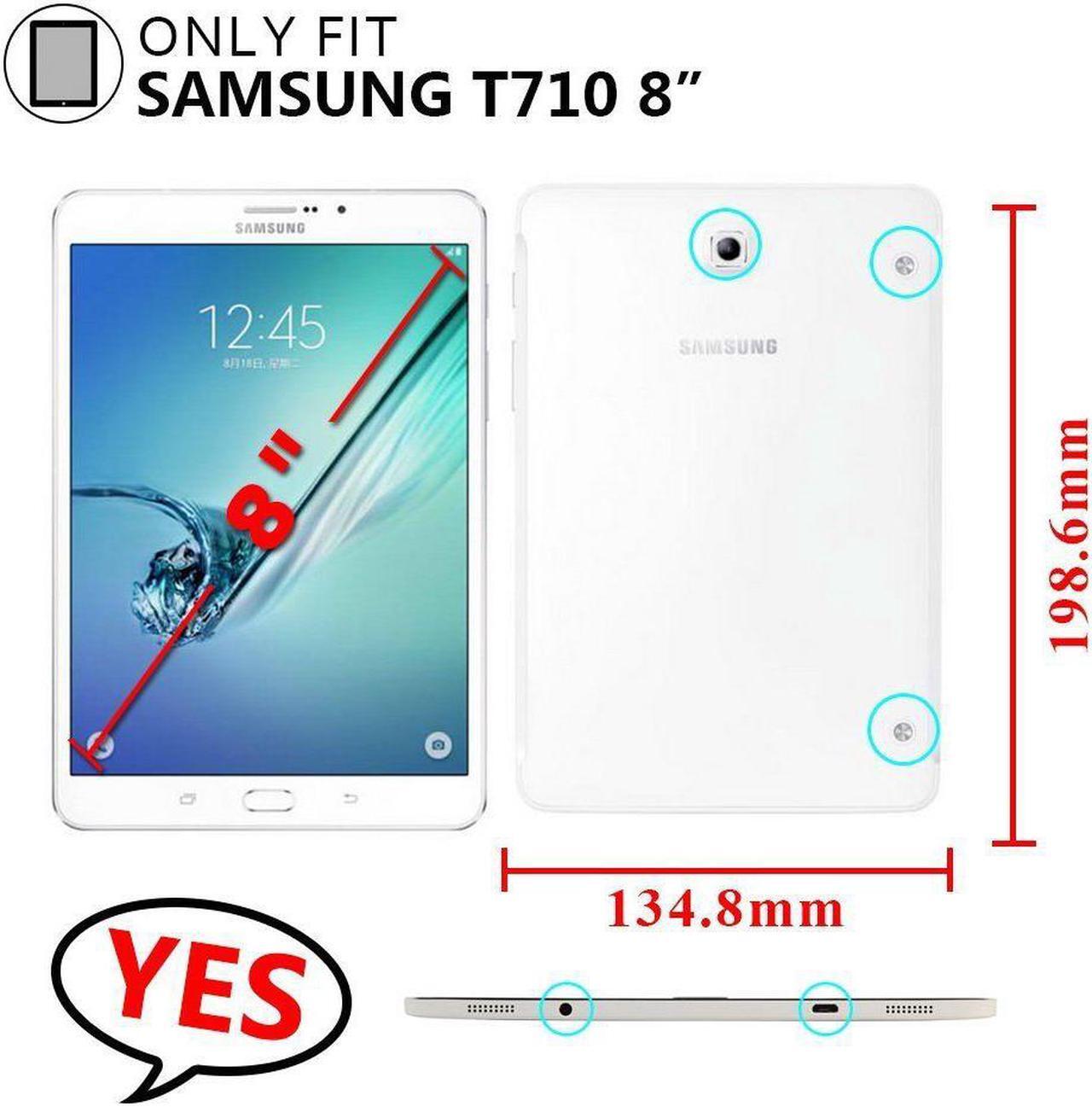 Alt view image 2 of 7 - Samsung Galaxy Tab S2 8.0 Case Heavy Duty Full-Body Rugged Protective Case for Samsung Tab S2 8.0 inch Model SM-T710 SM-T715 SM-T713 Cover with 360 Degree Swivel Kickstand Hand Strap Shoulder Strap